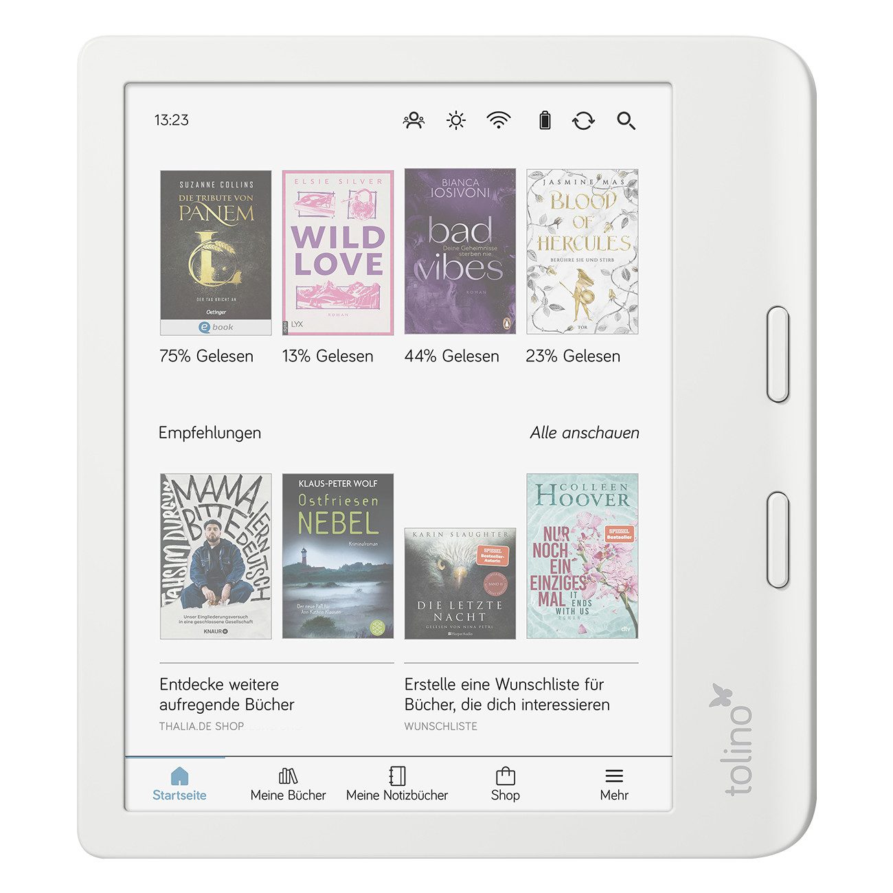 Tolino vision color E-Book (7 Zoll", Sonstige, eReader, Ergonomische Form, Wasserabweisendes IPX8 Coating)
