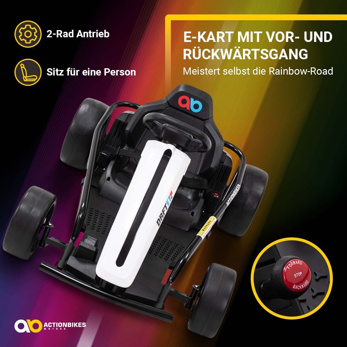 Actionbikes Motors Go-Kart Kinder Go Kart SX1968 elektro - bis 13 km/h - Bremsautomatik - 700 W, 3 - 7 Jahre - Kinder Fahrzeug Spielzeug elektrisch - Kinderkart