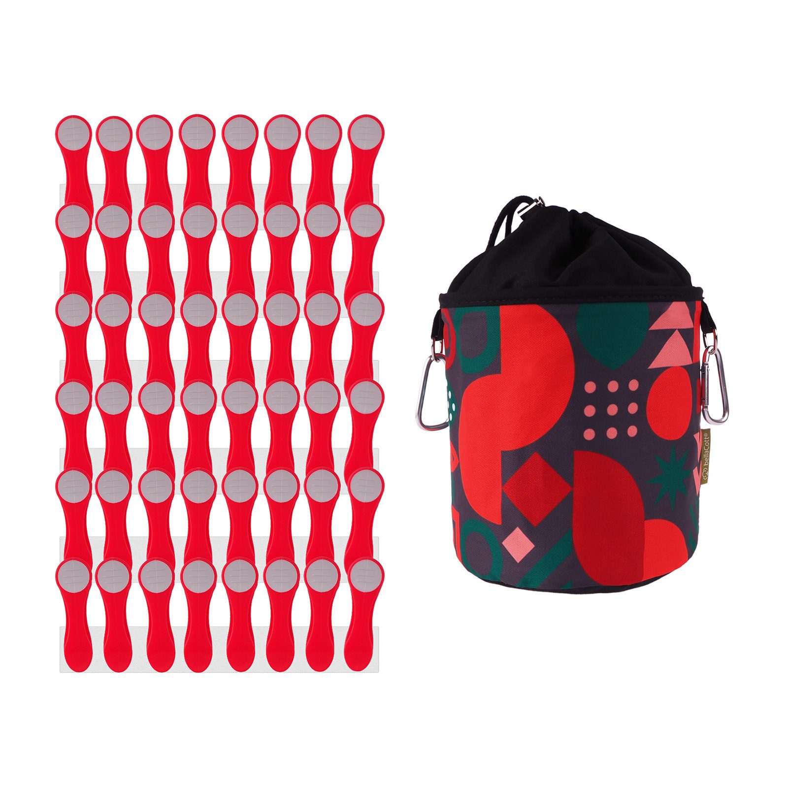 trendfinding Прищепки 48 Прищепки Rot-Grau Edelstahl und 1 Klammerbeutel Retro Red, Mit neuester Klammertechnik für empfindliche Wäsche