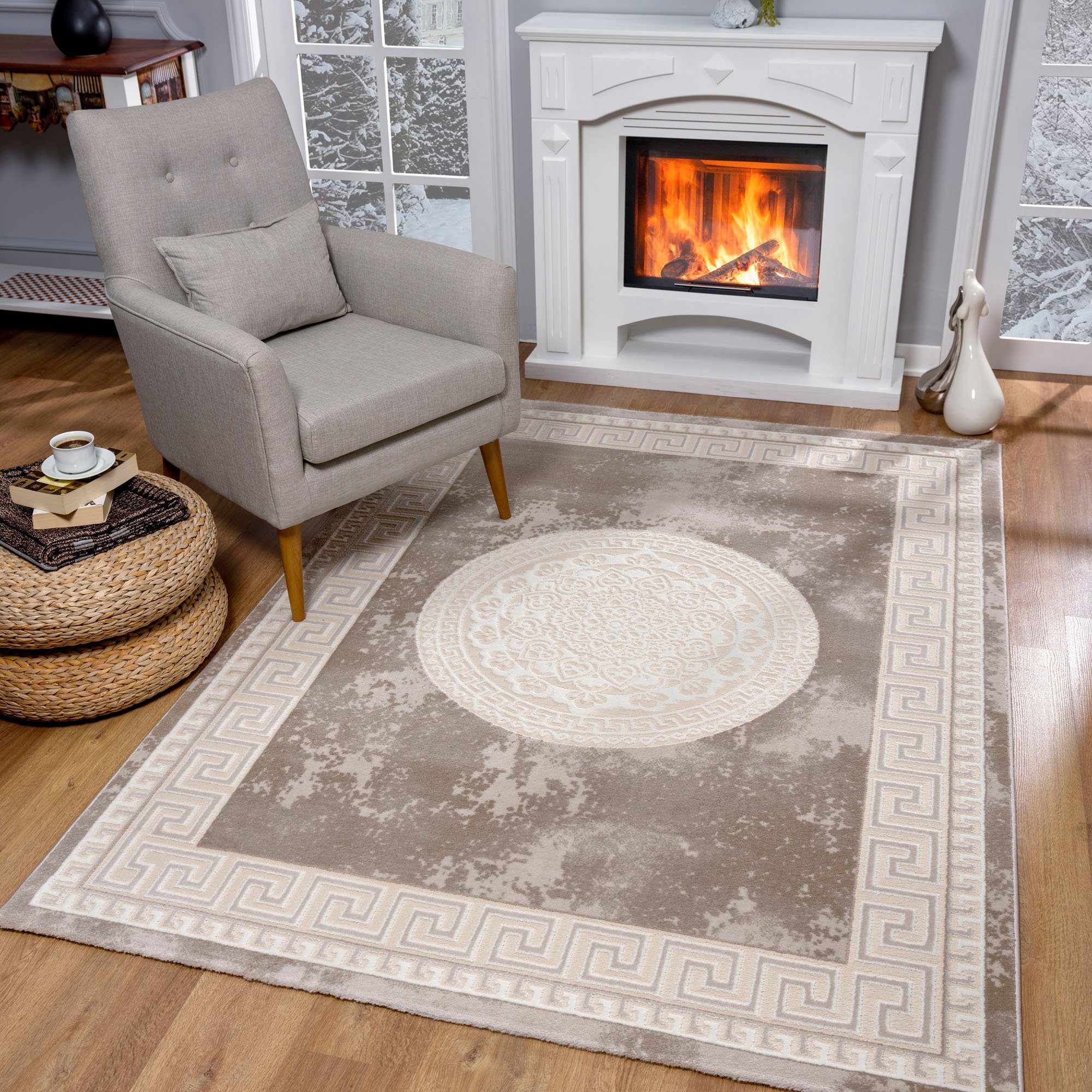Sanat Teppich Harmony 3212, auch als Läufer, rechteckig, Höhe: 12 mm, Wohnzimmer, Kurzflor, modern, Orient Optik, Schlafzimmer