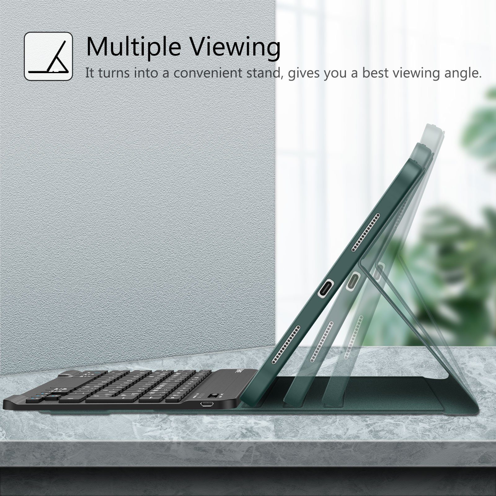 Fintie für iPad 11. Generation 11" 2025(A16), iPad 10. Generation 2022 10.9" Apple-Tastatur (Case mit Pencil Halter, magnetisch Abnehmbarer Tastatur(QWERTZ Layo – Bild 4 von 5