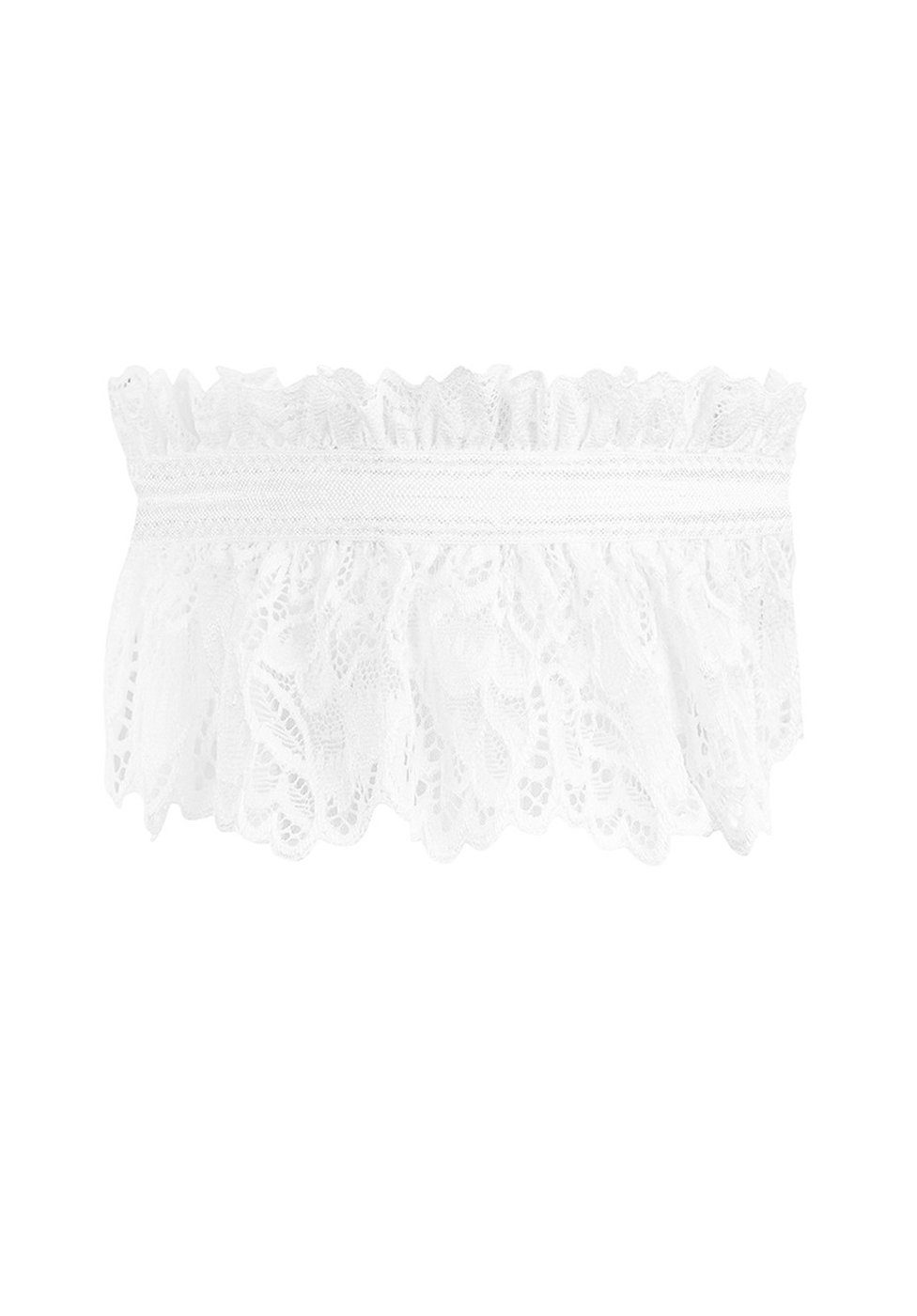 Obsessive Strumpfband Amor Blanco Strumpfband mit Spitze - weiß, elastisches Gummiband