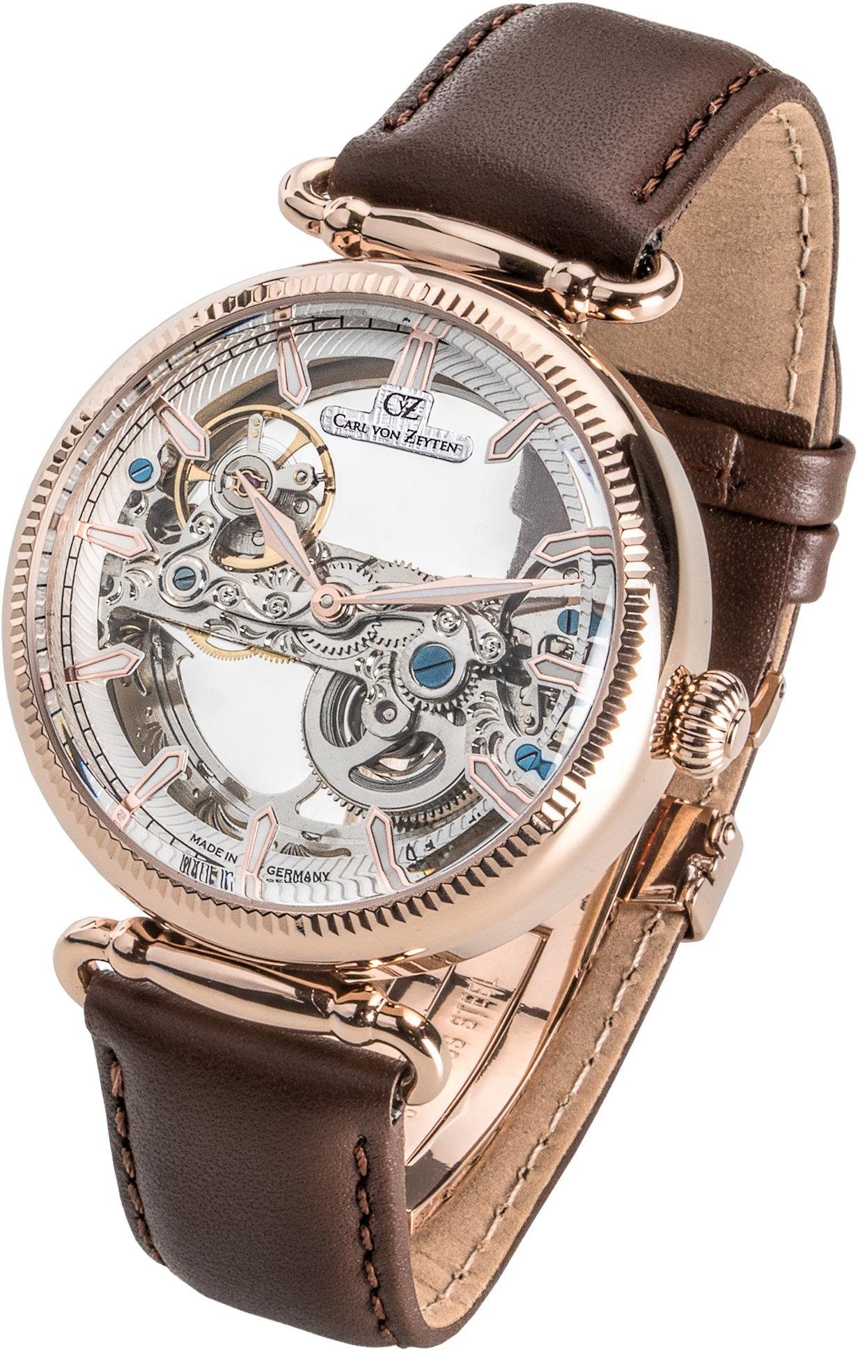 Carl von Zeyten Automatikuhr Elzach, CVZ0031RWH, Armbanduhr, Herrenuhr, Made in Germany, Mechanische Uhr