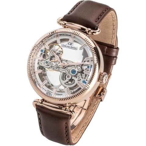 Carl von Zeyten Automatikuhr Elzach, CVZ0031RWH, Armbanduhr, Herrenuhr, Made in Germany, Mechanische Uhr