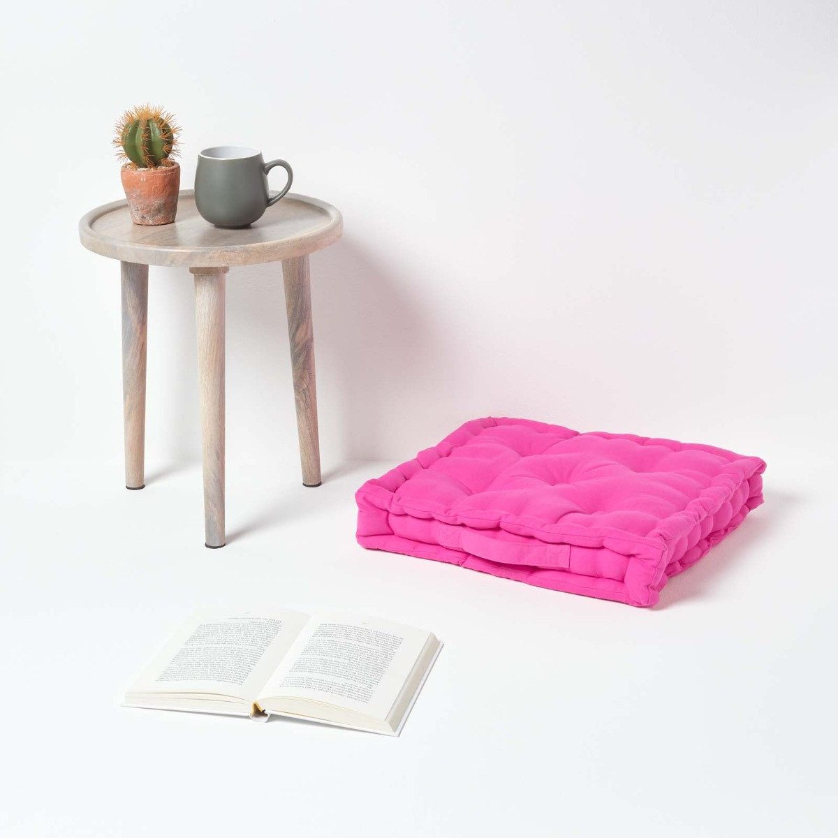 Homescapes Bodenkissen Sitzkissen unifarben pink 40 günstig online kaufen