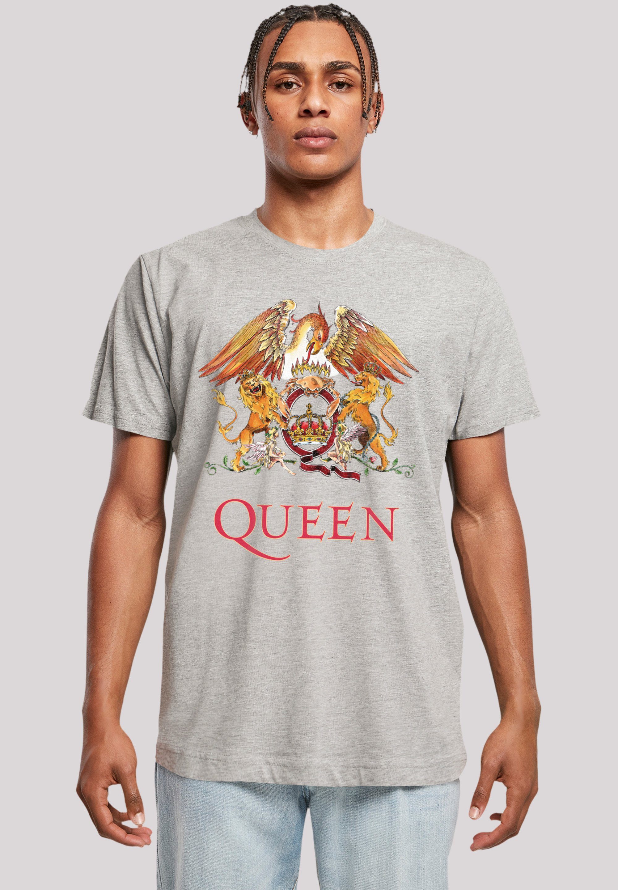 F4NT4STIC T-Shirt Queen Classic Crest Print heather grey