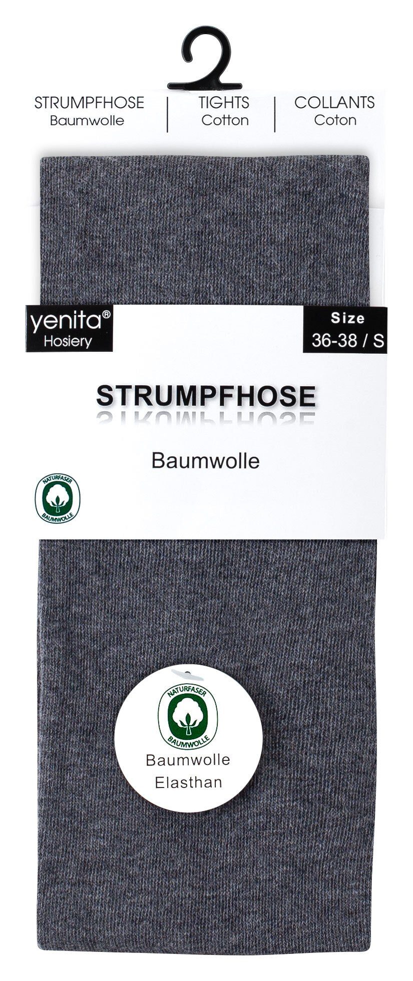 angenehmer Strickstrumpfhose in grau Yenita® Baumwollqualität