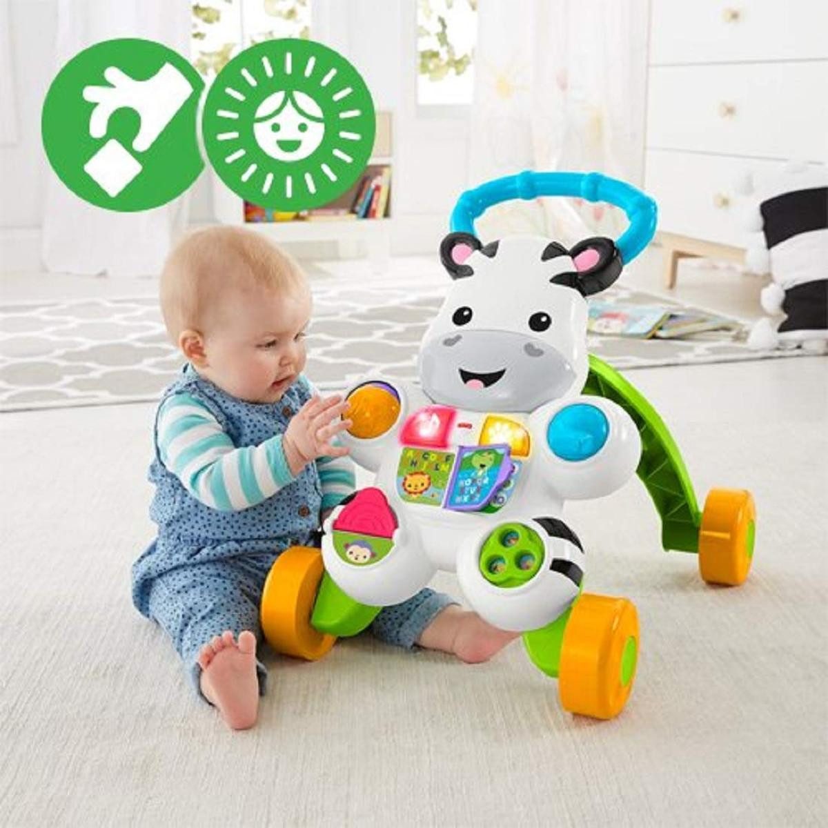 Fisher-Price® Lauflernwagen Fisher-Price Lern mit mir Zebra Lauflernwagen Englisch DLF00 6 Monate