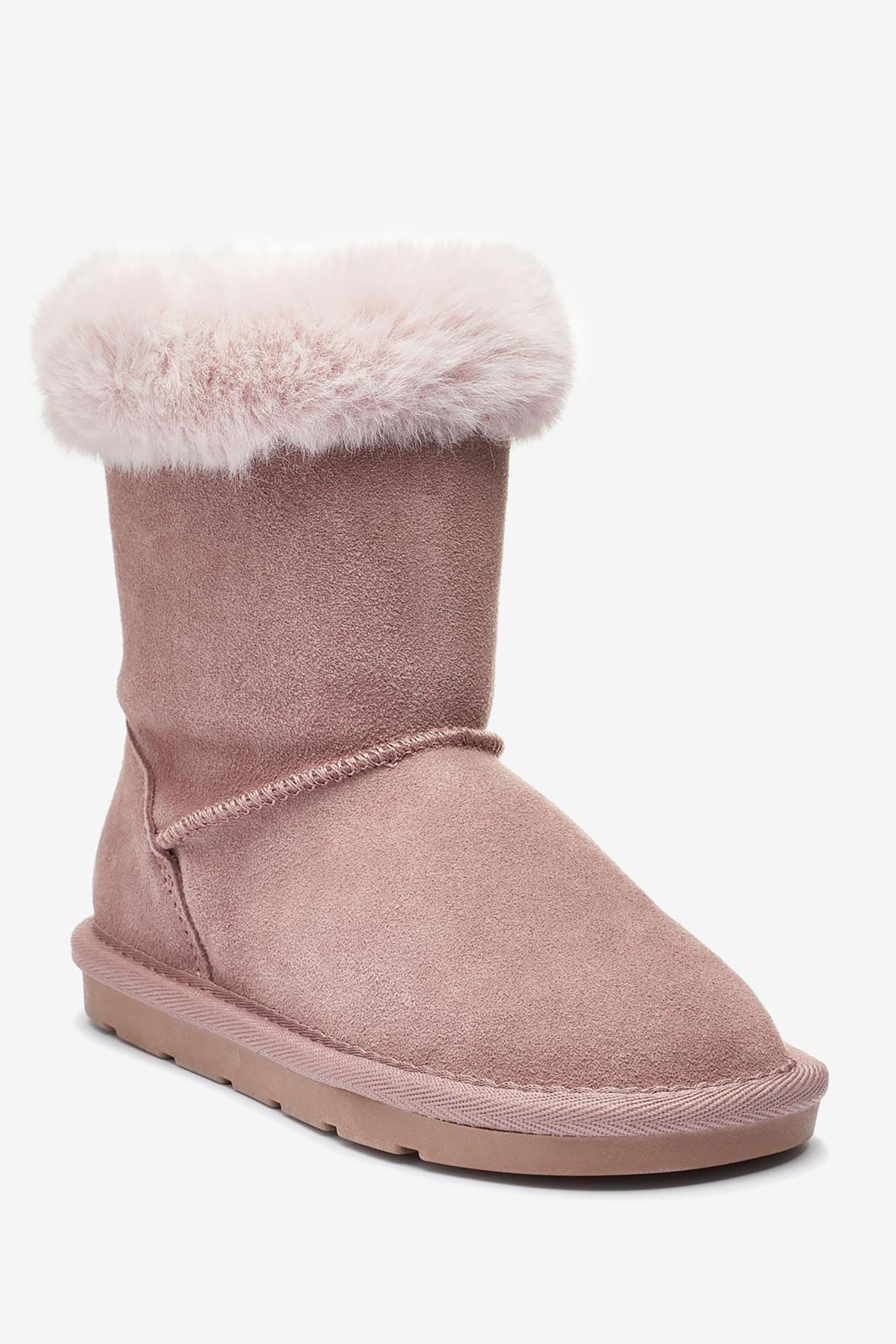 gefütterte Next Pink warm Stiefelette (1-tlg) Wasserabweisende, Suede