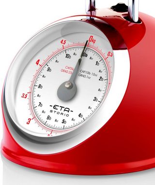 eta Küchenwaage STORIO rot ETA577790030 Retro, (2-tlg), analog, Ganzmetall-Design mit einer Edelstahlschale