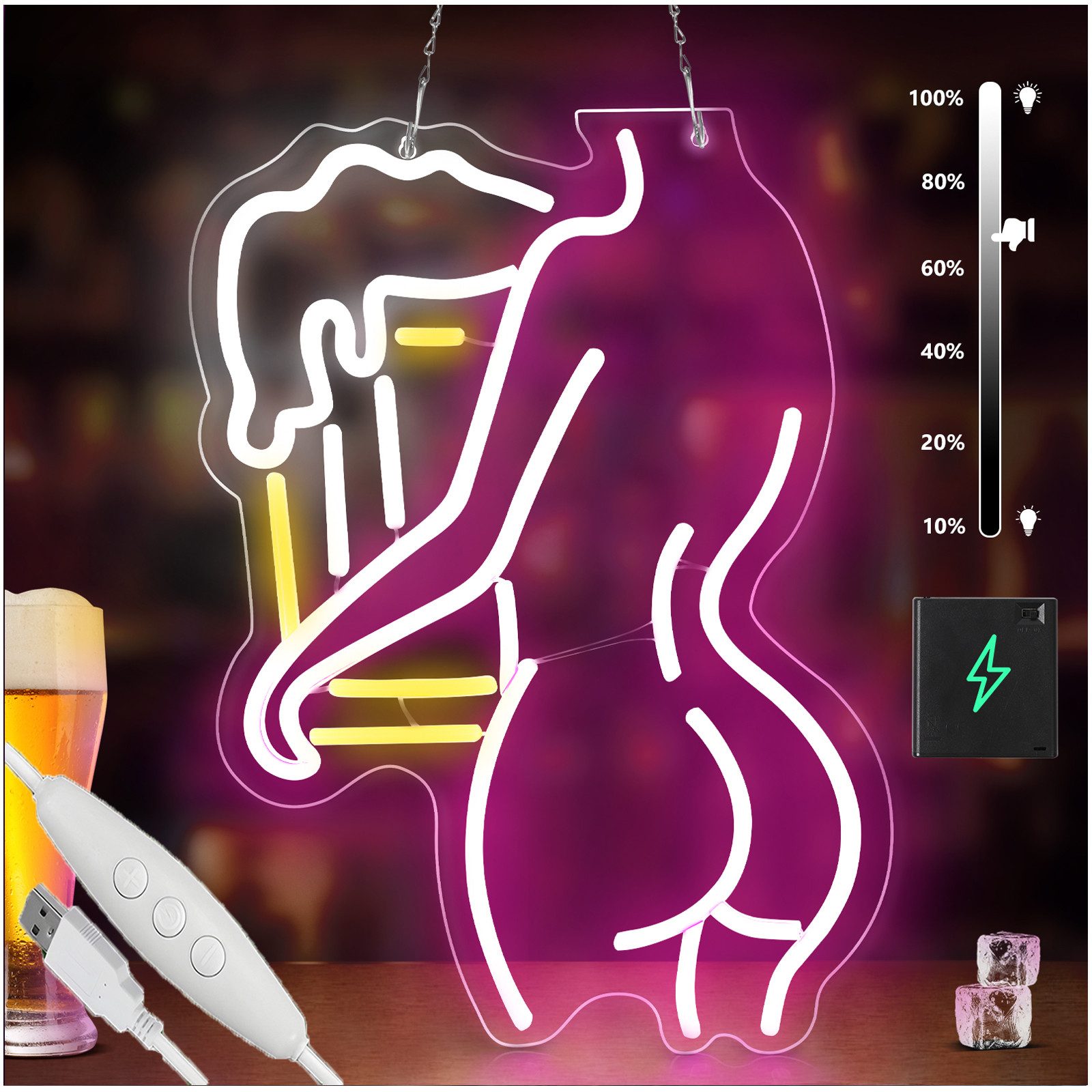 JIBENNEON LED Dekolicht Neonlicht Beer Leuchtreklame günstig online kaufen