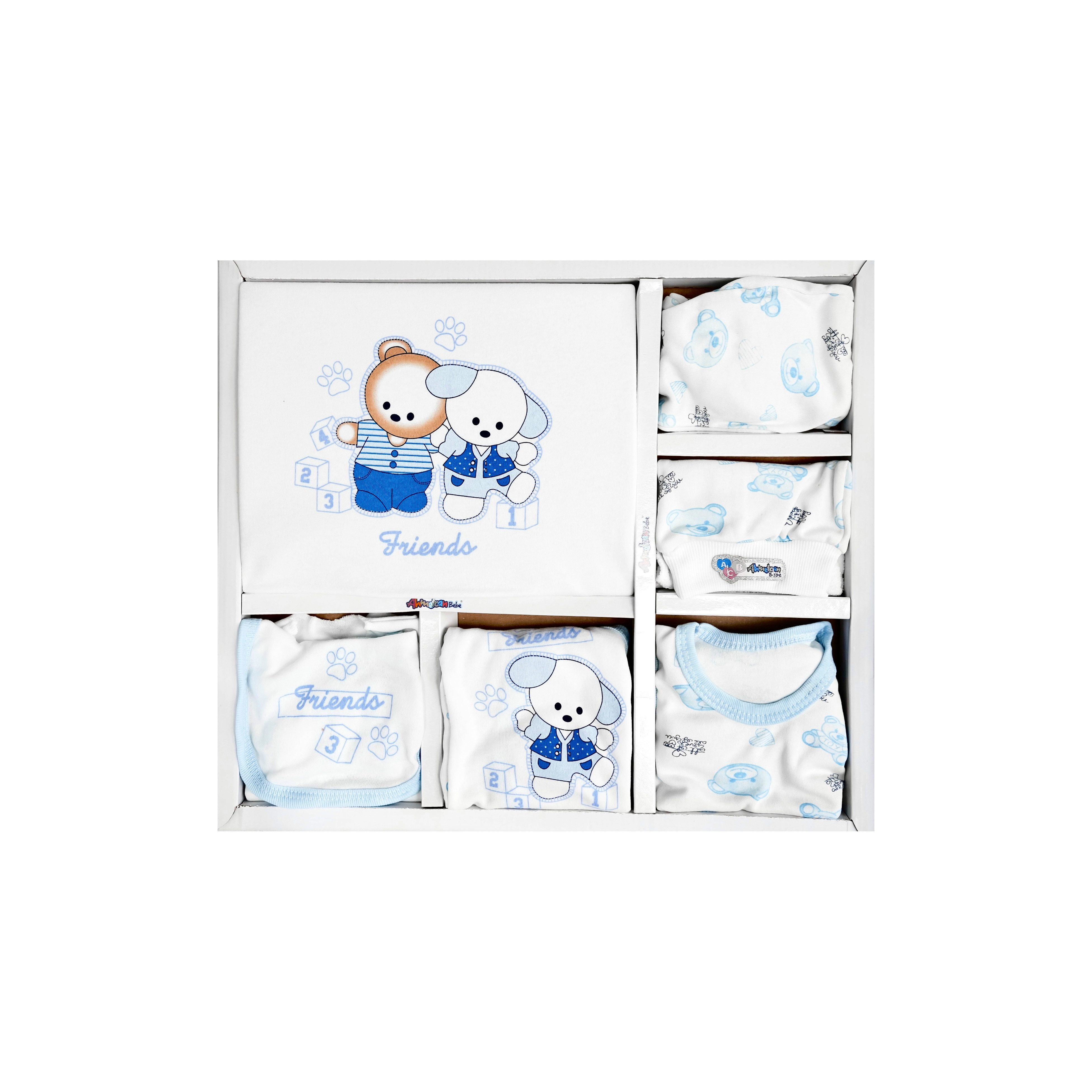 Almina Erstausstattungspaket Friends Baby (Packung, 10-tlg) 10-teilig aus 100% Baumwolle, Neugeborenen Set, Ideal als Geschenk
