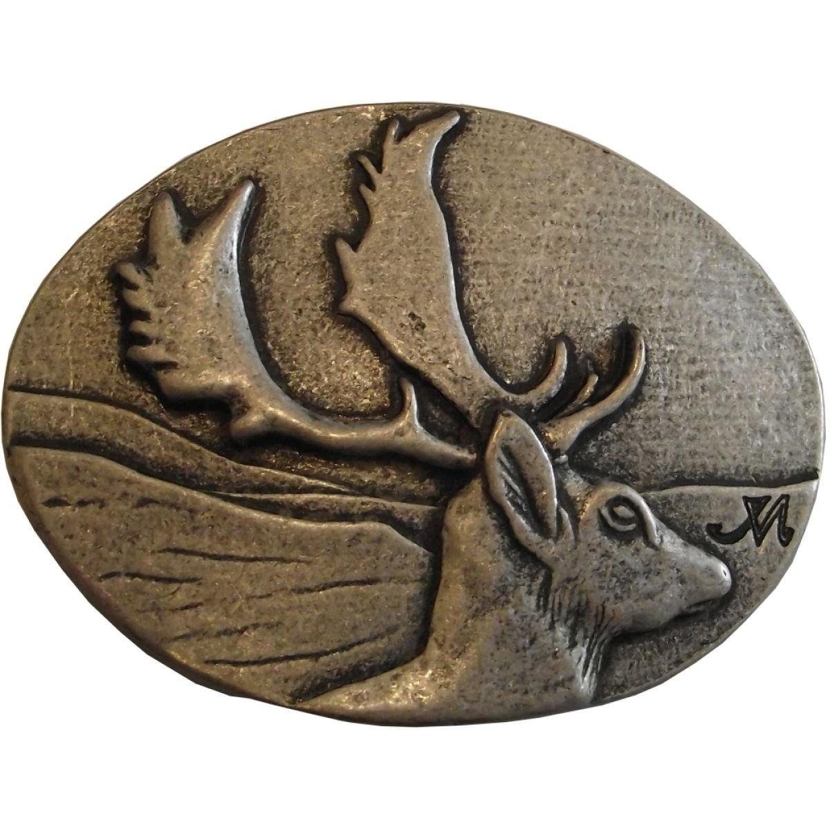 BELTINGER Gürtelschnalle Dammhirsch 4,0 cm - Buckle Gürtelschließe 40mm - für Jagd-Outfit - Gür (1-St)