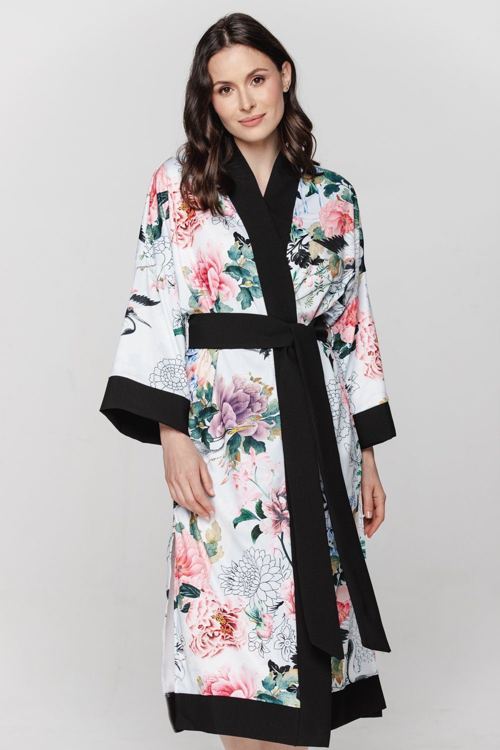 Kimono Hausmantel Damen Kimono Morgenrock BABEES Strandkleid Orient Bademantel