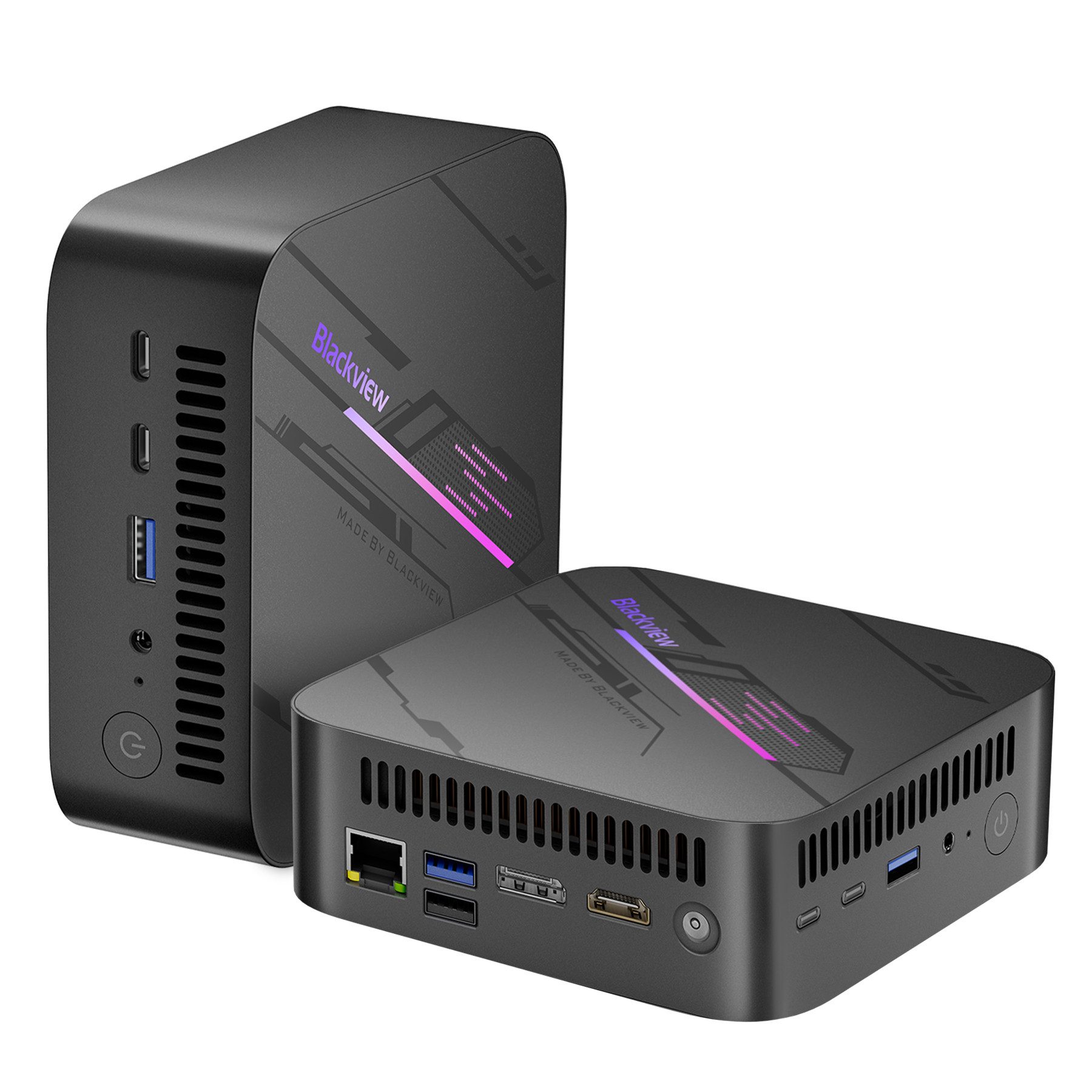 blackview MP100Pro AMD Ryzen 57430U(6C/12T), 16 GB DDR4 RAM, 512 GB SSD Mini-PC (AMD AMD Ryzen 5 7430U, 16 GB RAM, 512 GB SSD, Windows 11 Pro, 4K UHD/WiFi 6 gaming PC, HDMI Gigabit Ethernet)