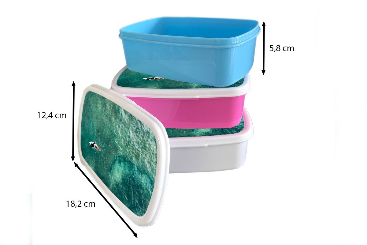 Paddeln, (2-tlg), beim Lunchbox Brotbox für weiß Erwachsene, für Kunststoff, und Jungs Kinder Mädchen Surfer und Brotdose, MuchoWow