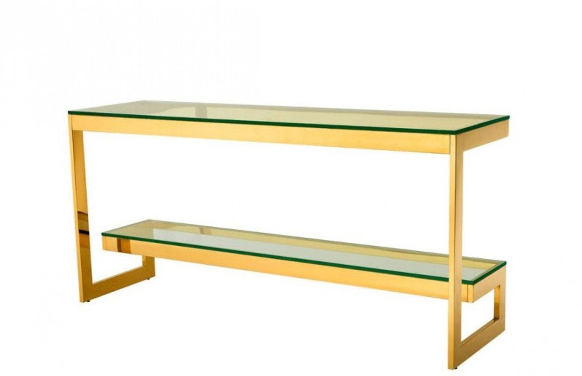 Casa Padrino Beistelltisch 45 - Gold Tisch 160 Möbel x Konsolen Konsole 76 cm x H. Luxus