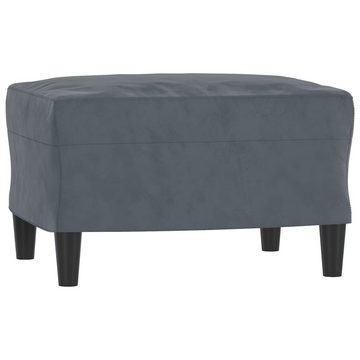 vidaXL Sofa Sessel mit Hocker Dunkelgrau 60 cm Samt