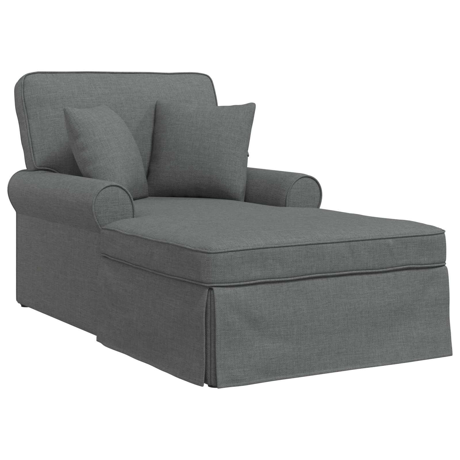 vidaXL Chaiselongue Chaise Lounge mit Rock 3 stk. Dunkelgrau Stoff 91 x 157 x 91 cm, 3 Teile