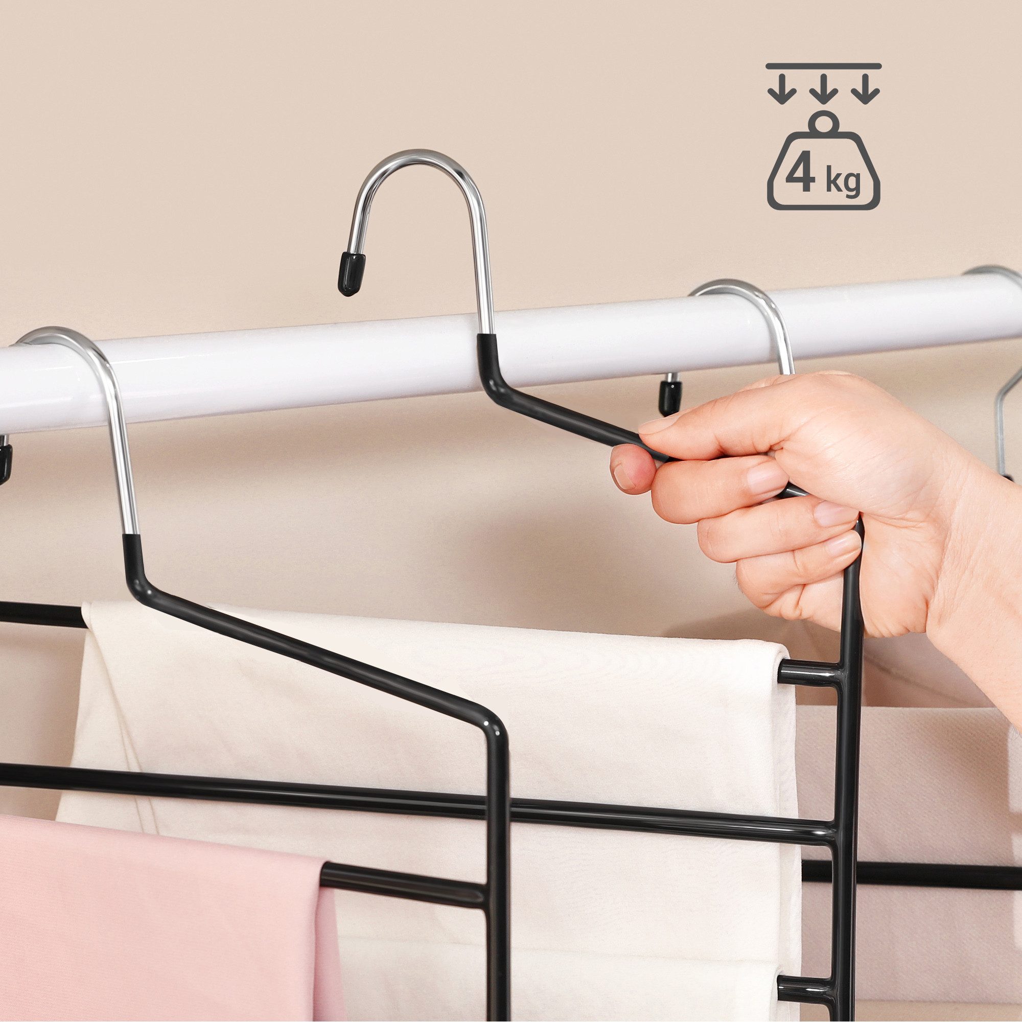 SONGMICS Kleiderbügel CRI034W02, (4-tlg), Hosenbügel platzsparend, 4er Set, günstig online kaufen