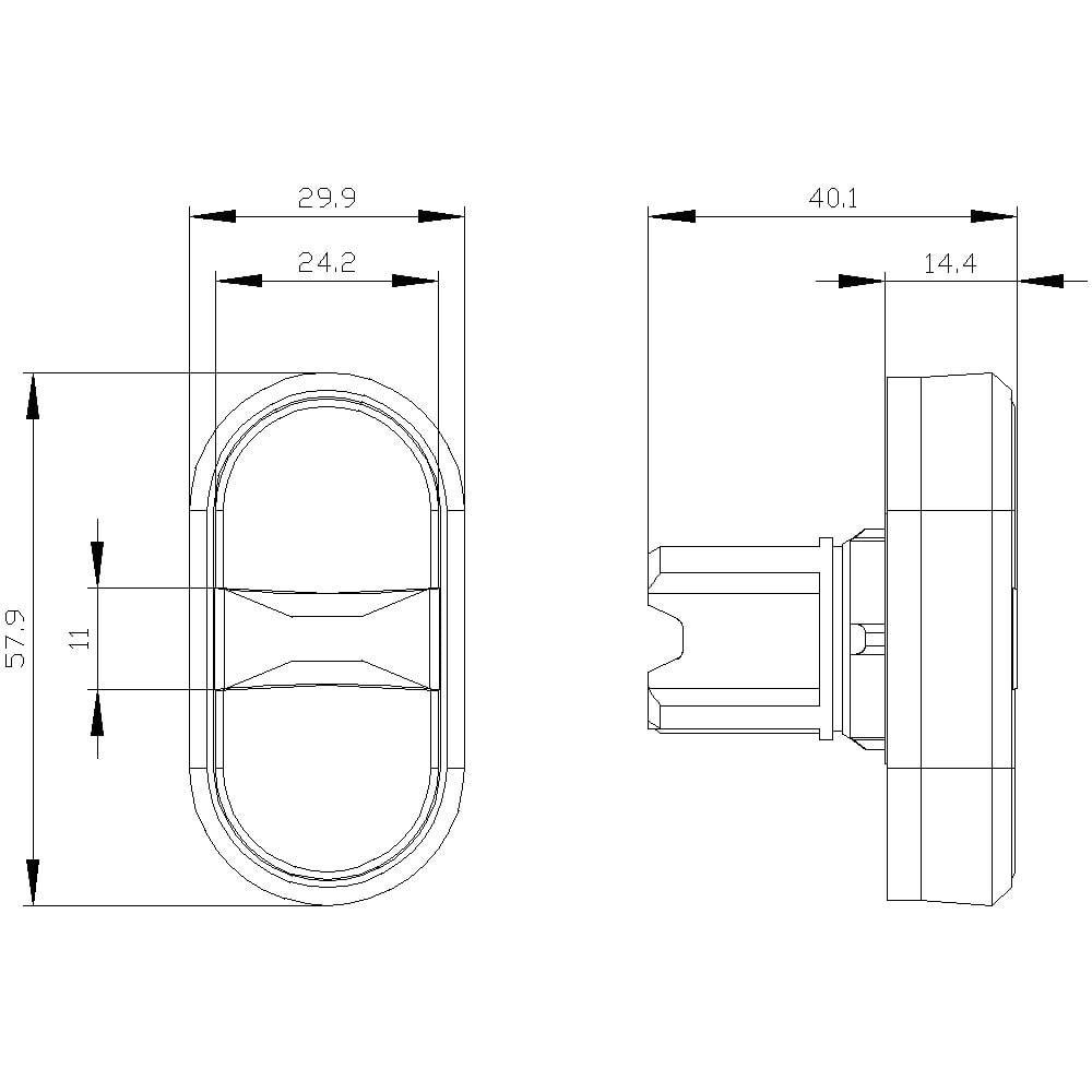 SIEMENS Schalter Doppeldrucktaster, beleuchtet, 22mm, rund, Metall, hochglanz