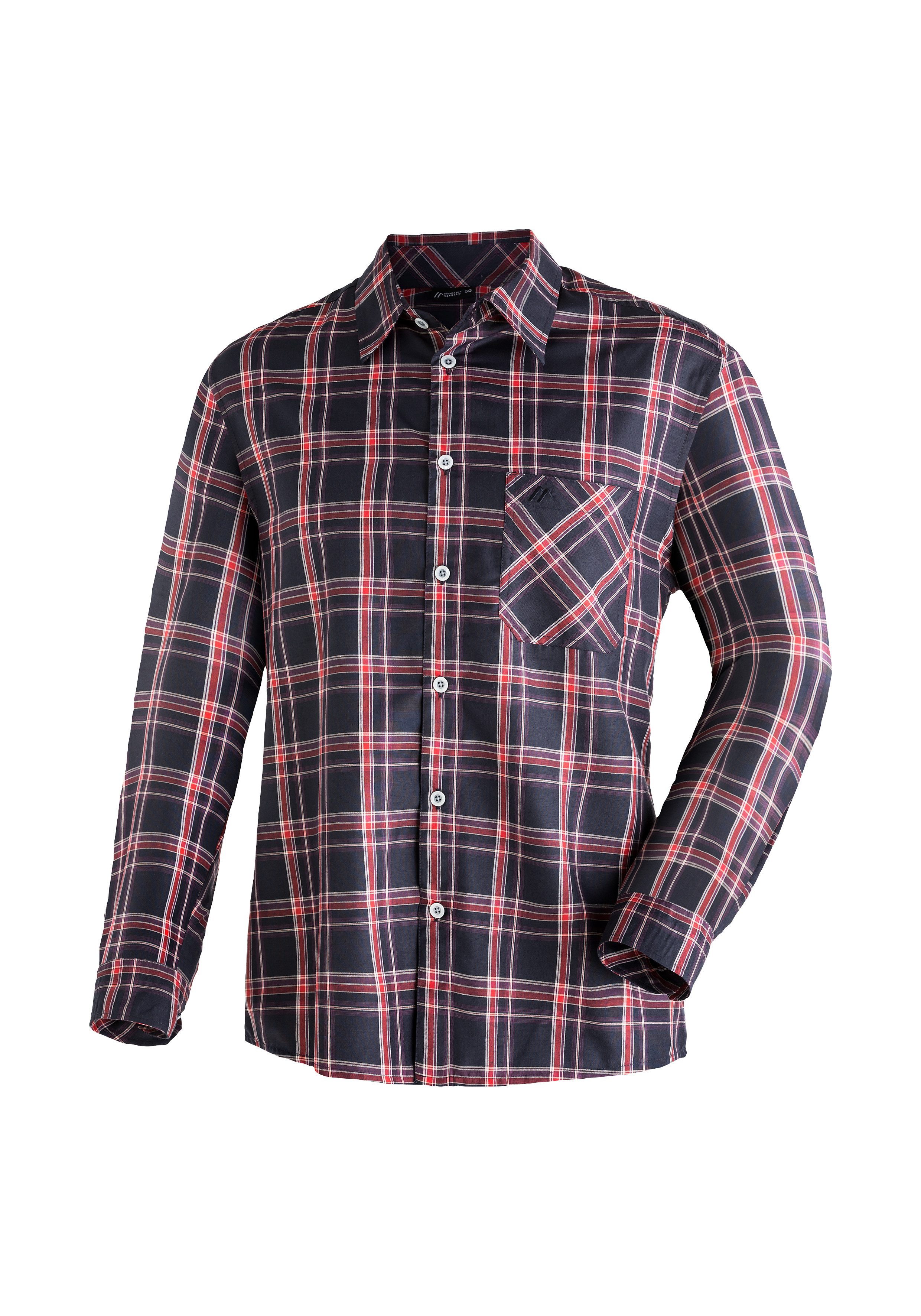 Maier Sports Funktionshemd Claas Herren Hemd, langarm Karohemd für Outdoor und Freizeit