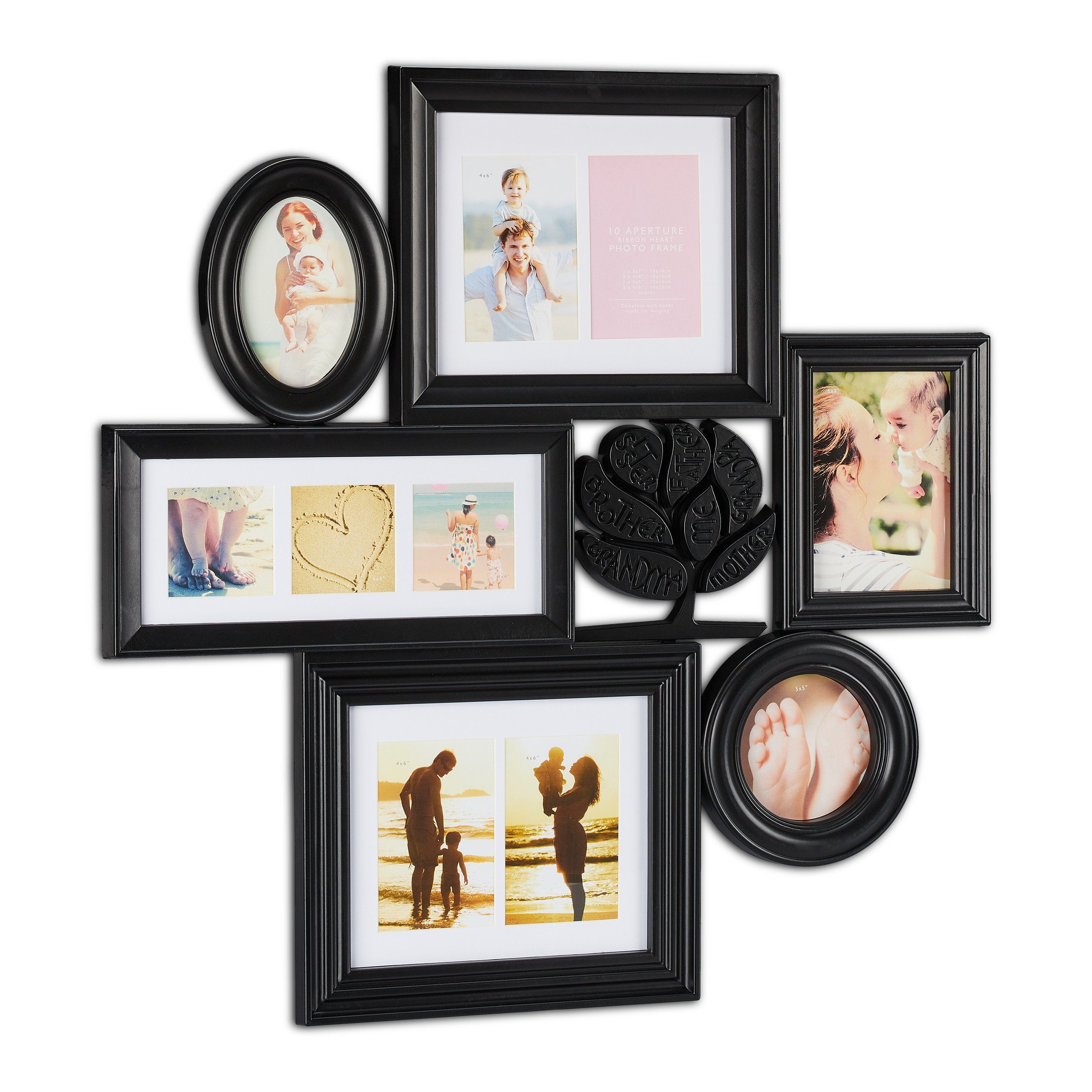 relaxdays Bilderrahmen Collage 10 Bild, Schwarz günstig online kaufen