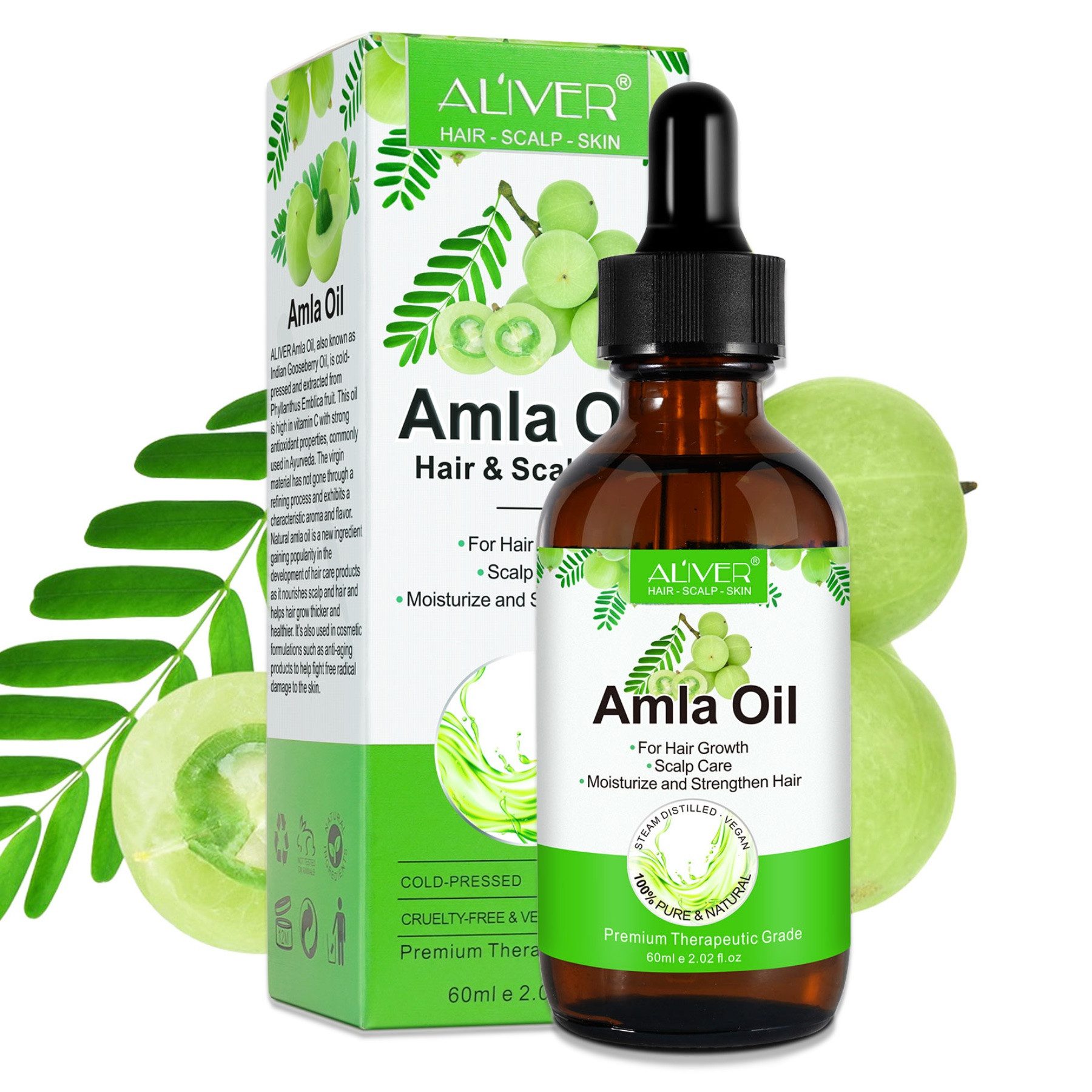 ALIVER Haaröl Amla Haaröl Haarwachstum Haarausfall Bio Vegan Aliver, 1-tlg.