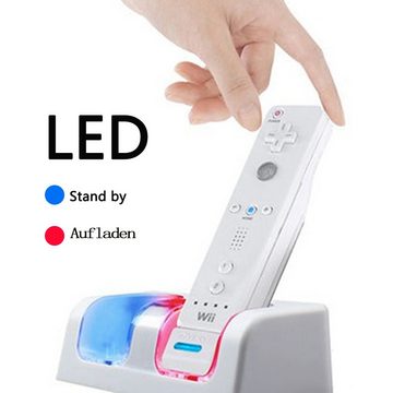GelldG Ladegerät für Wii-Controller-Fernbedienungen Fernbedienungs-Ladegerät Wii-Controller