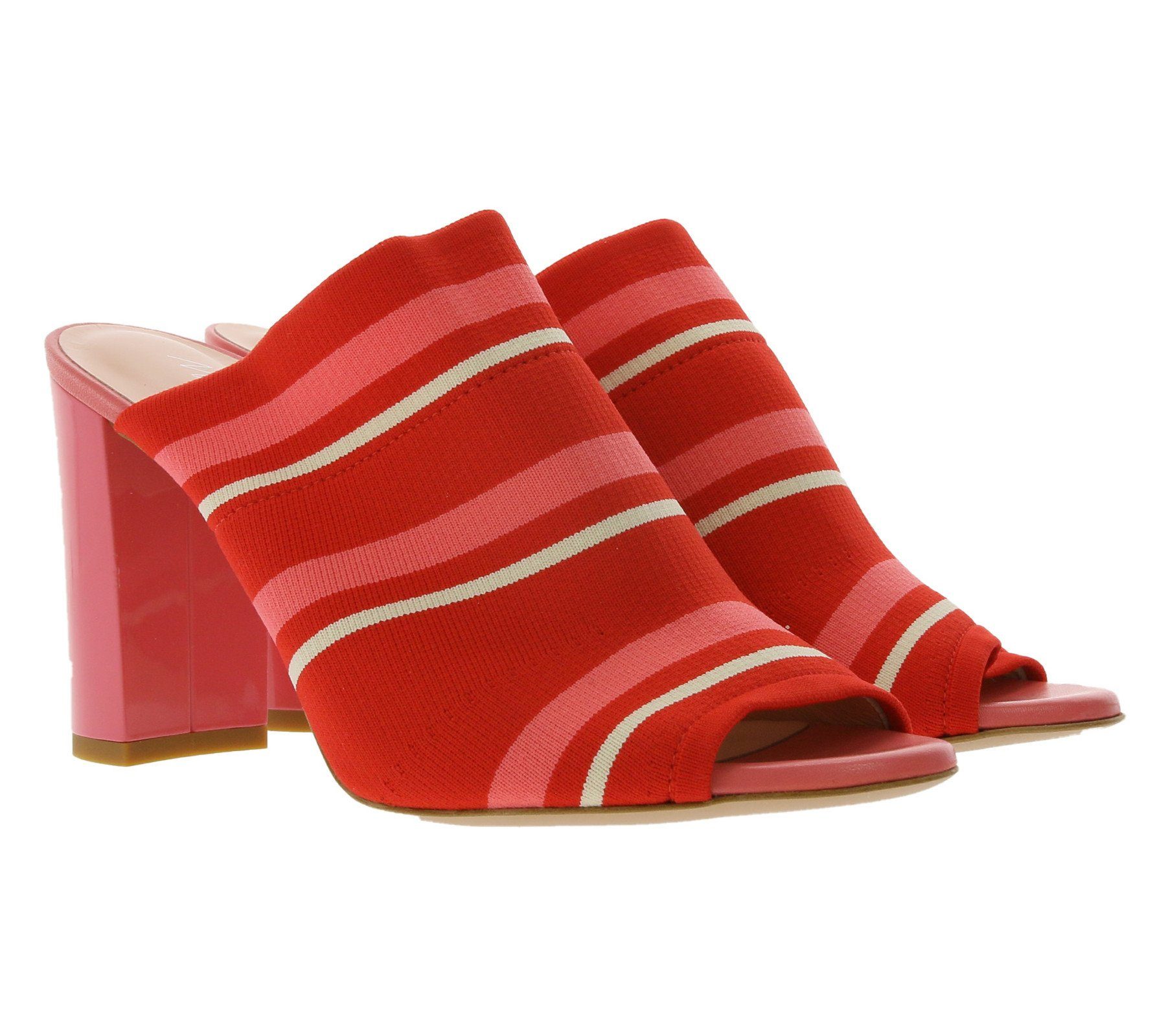 Marc Cain MARC CAIN Absatz-Pantoletten gestreifte Damen Pumps Made in Italy Absatz-Schuhe Rot/Rosa Outdoorschuh