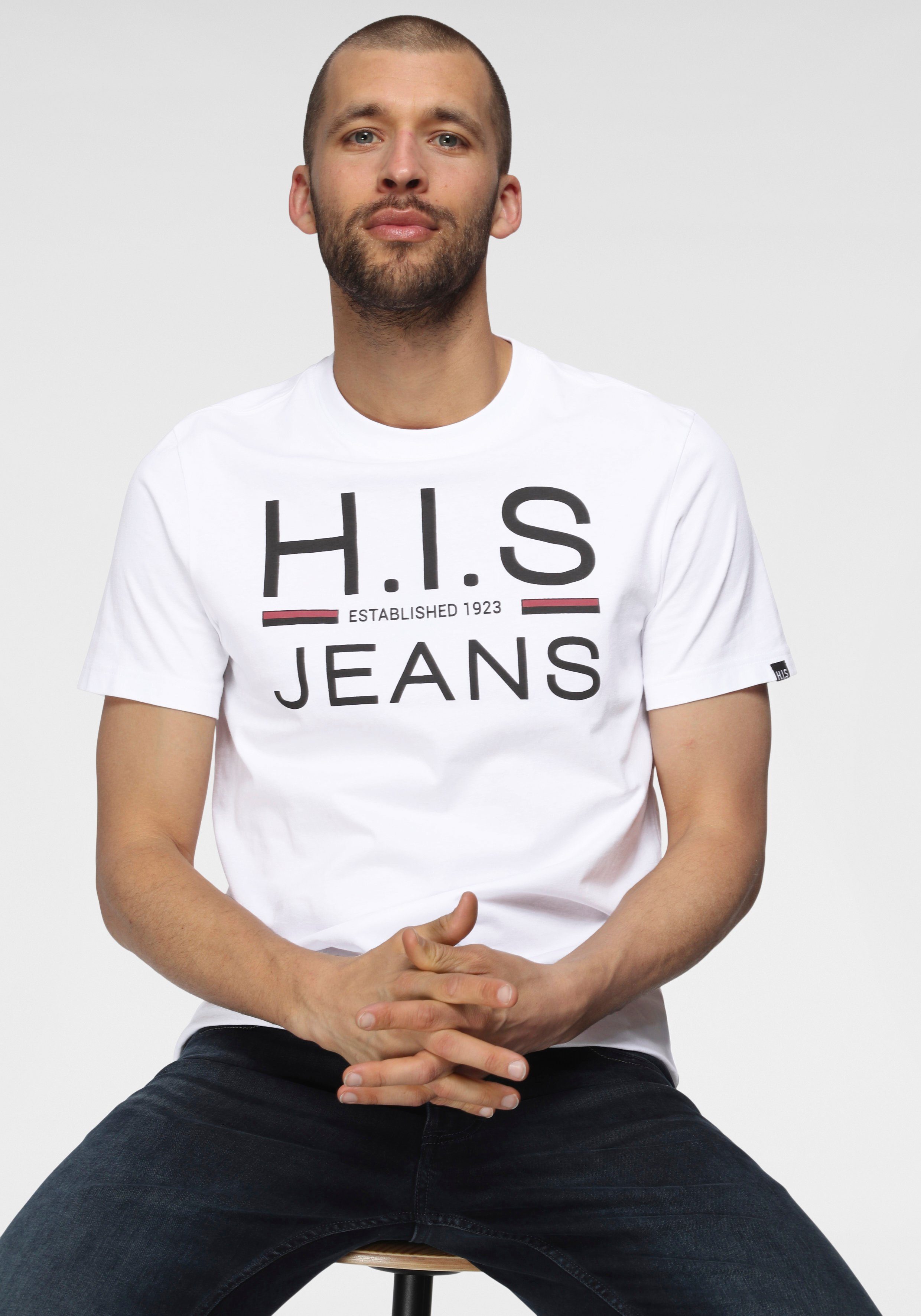 H.I.S Rundhalsshirt (Packung, 2er-Pack) schmal geschnitten, günstig online kaufen