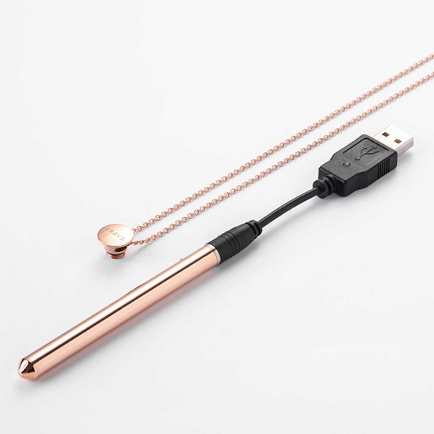 CRAVE Edelstahlkette Vesper 2 - vibrierende Halskette roségold