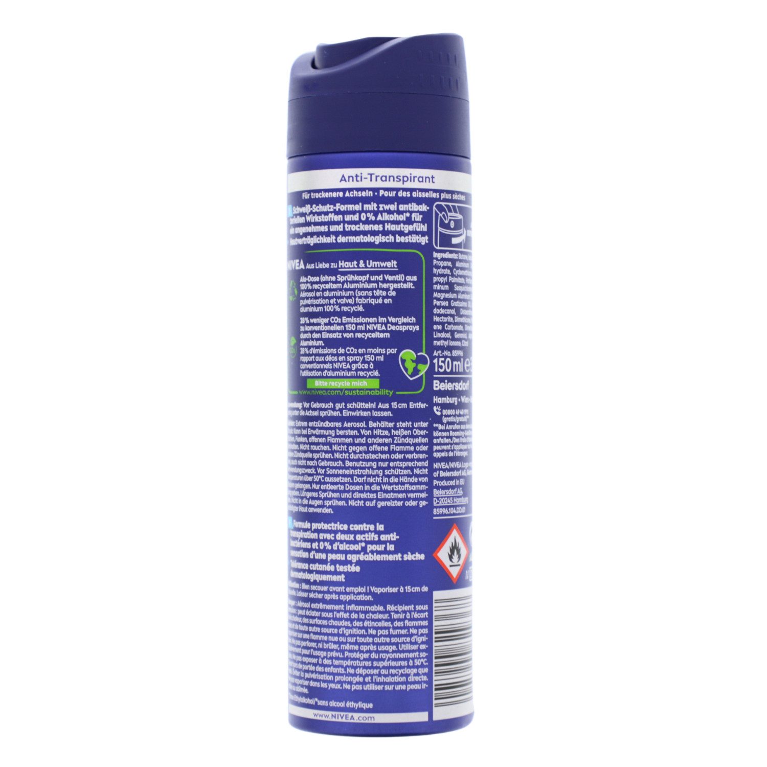 Nivea Men Bodyspray NIVEA MEN Dry Active Anti Transpirant Deo Spray 150ml effektives Anti