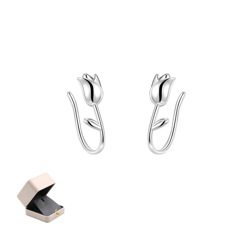 Invanter Paar Ohrhänger Tulpenohrringe, Kleines Design mit sensorischer hoher