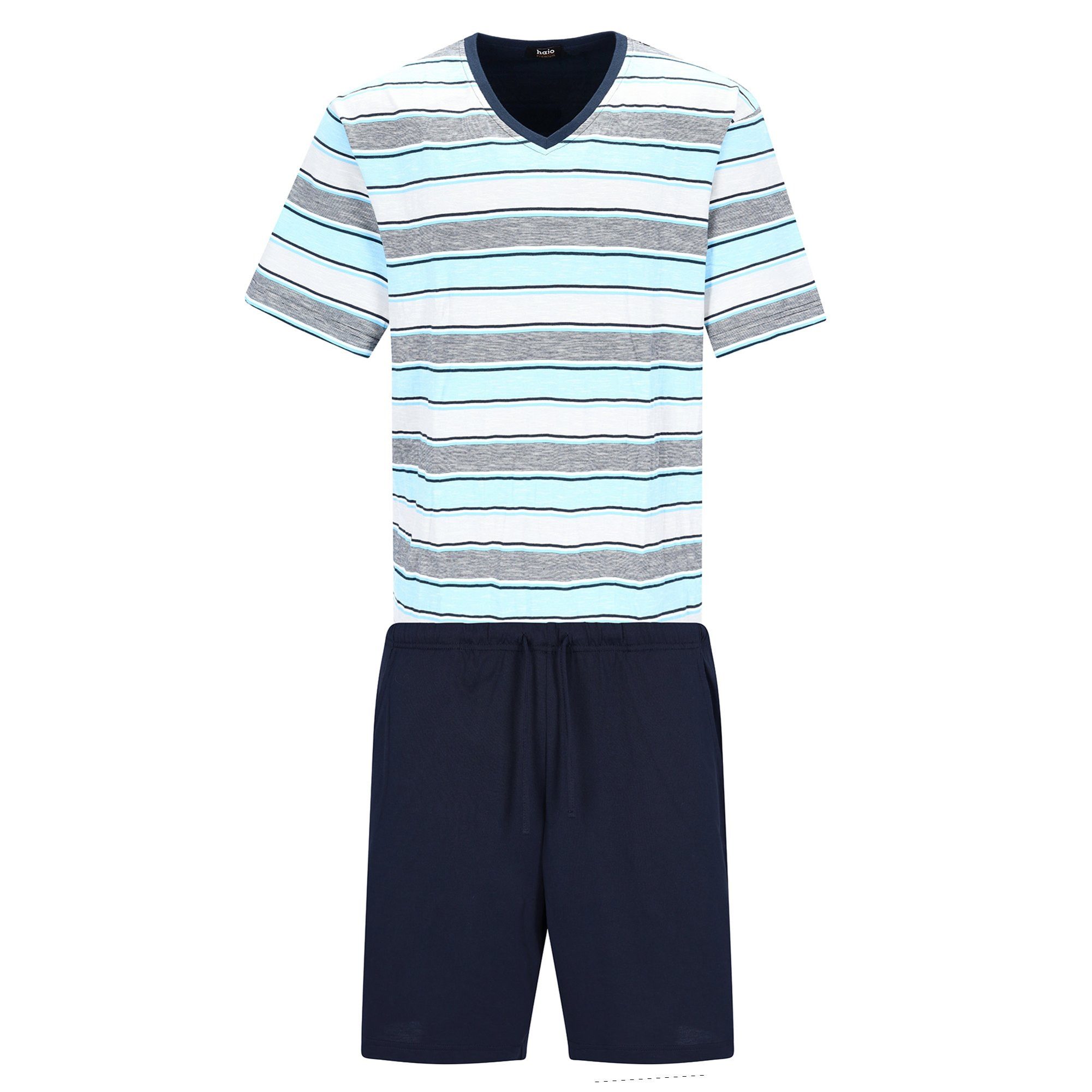 Hajo Pyjama Herren Pyjama Baumwolle Shorty Premium Cotton (2 tlg)