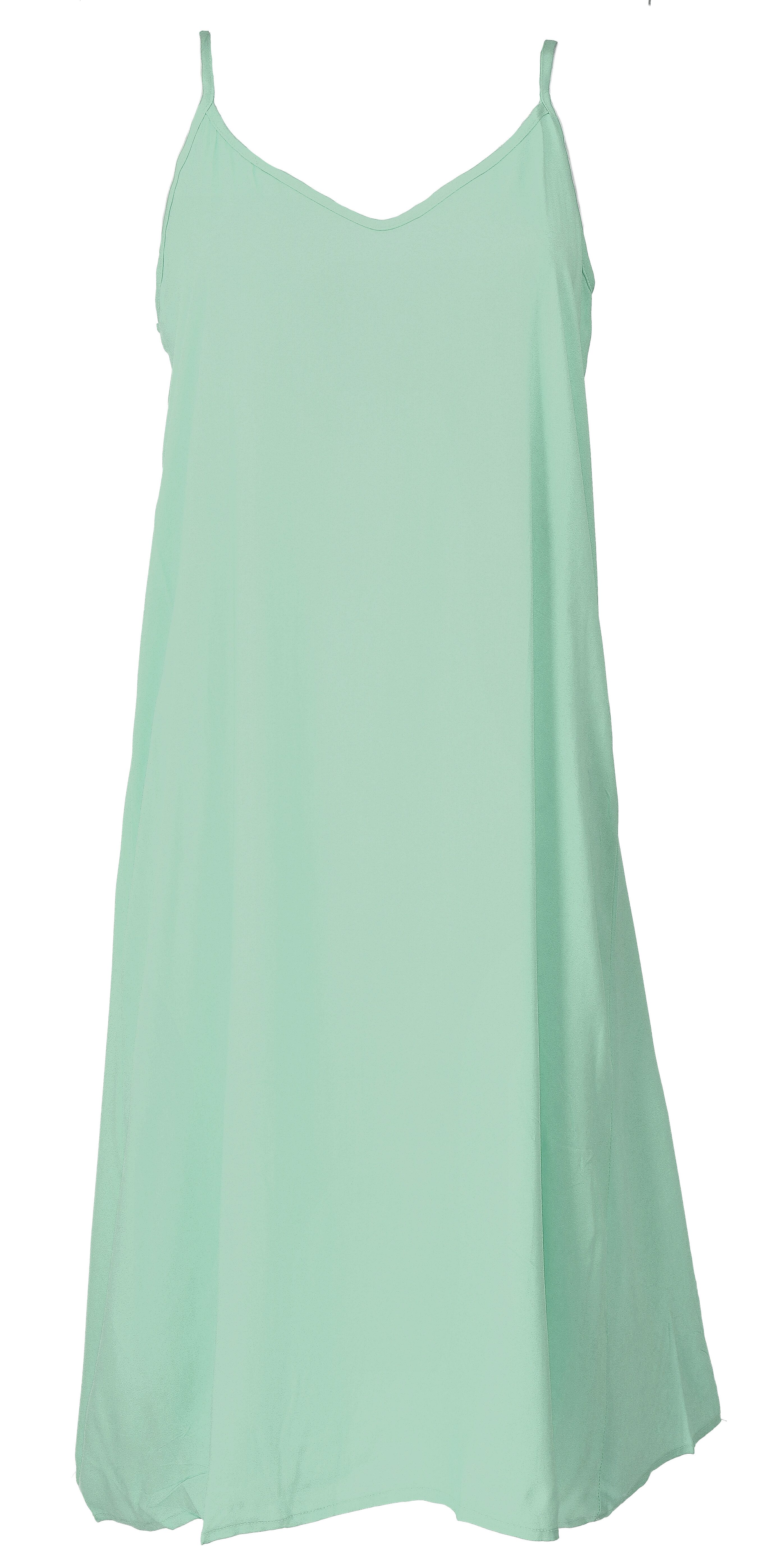Guru-Shop Midikleid Midikleid, Sommerkleid, Trägerkleid - salbei alternative Bekleidung