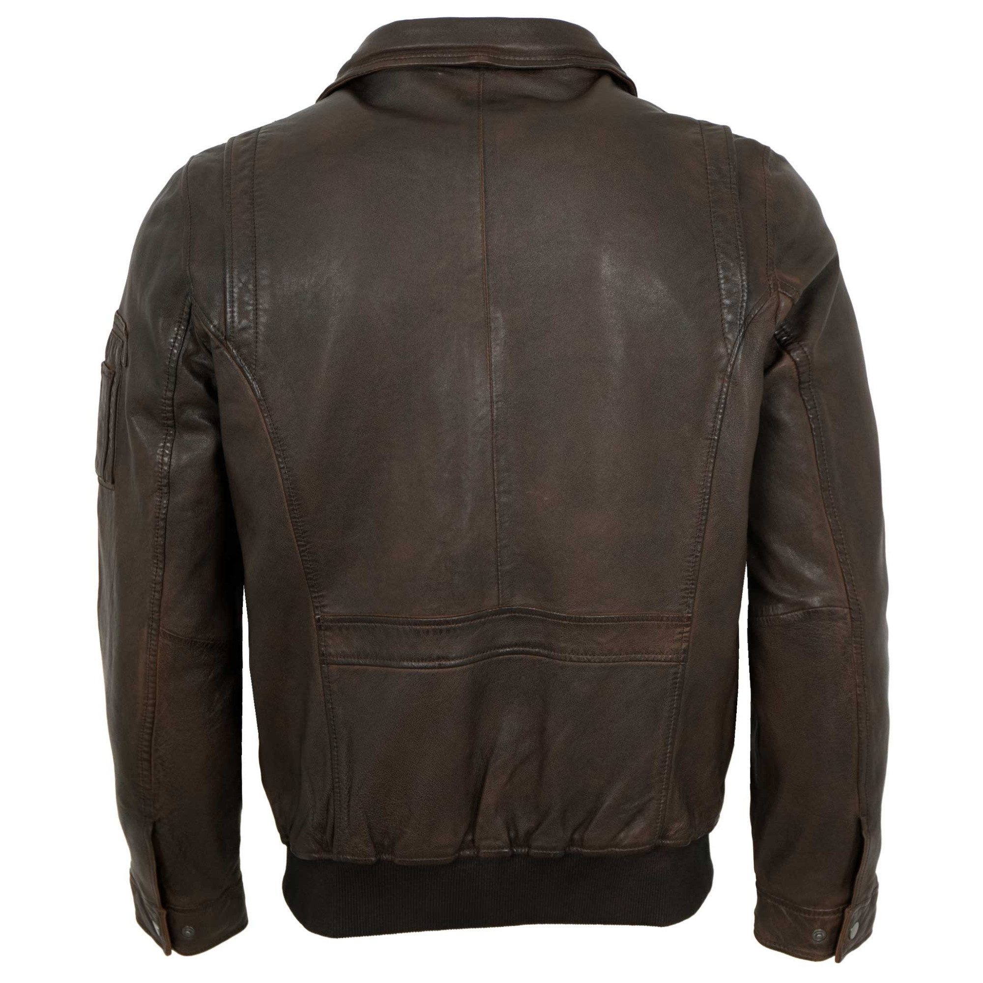 Jilani Lederjacke Robin Jilani Collection - Herren Lederjacke Pilotenjacke Lammnappa braun