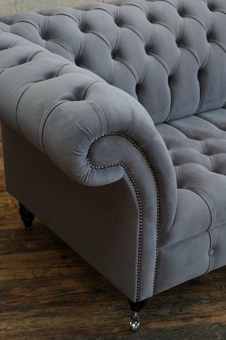 JVmoebel Chesterfield-Sofa, Design Sofa 4 Polster Klassische Luxus Sitzer Couch