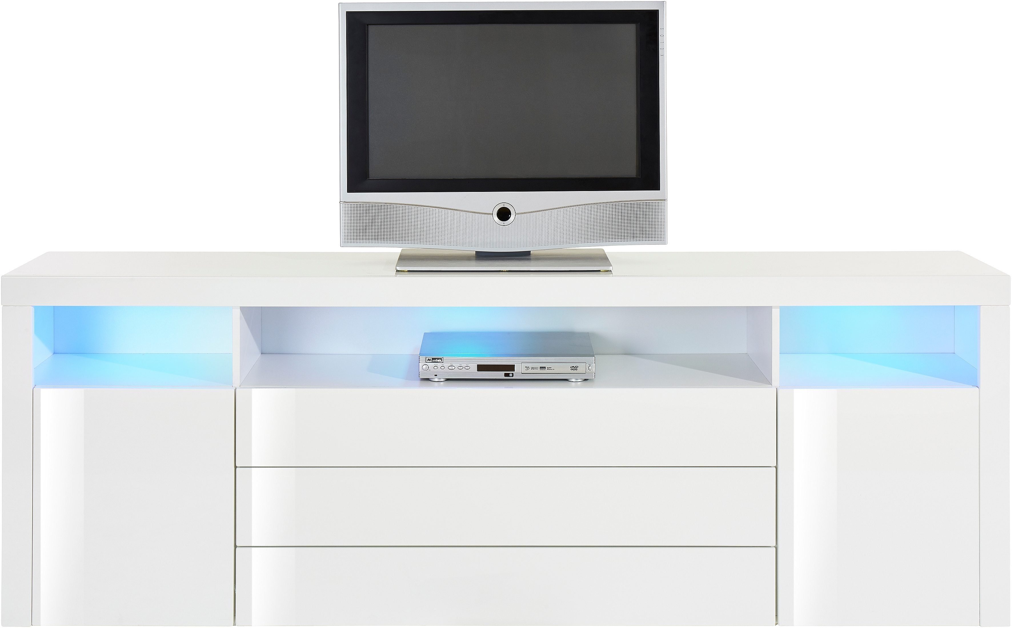 borchardt Möbel Sideboard Santa Fé, Kommode 200 cm breit, Push-to-open-Funktion, 2 Türen, 3 Schubkästen und 3 offene Fächer