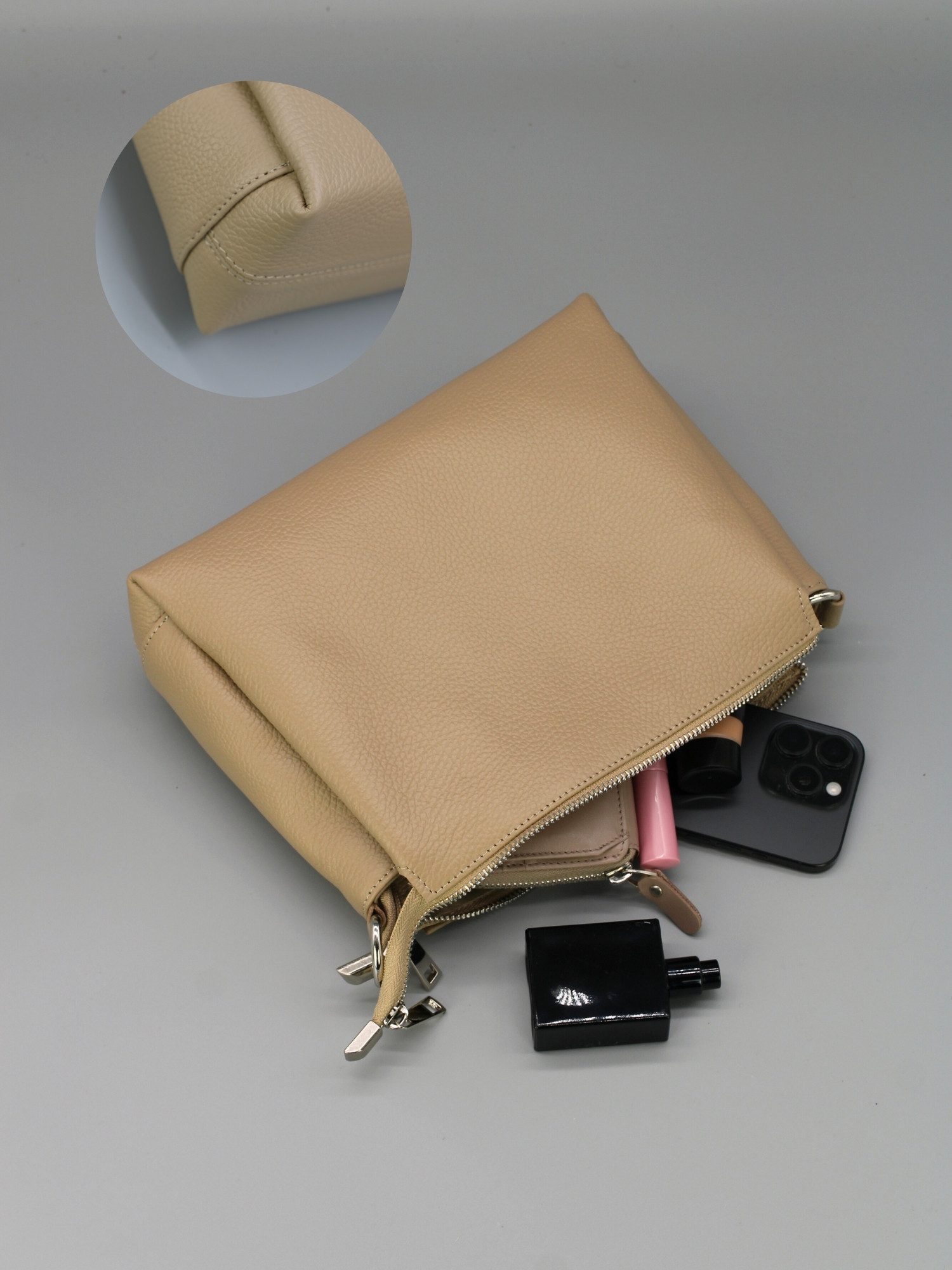 Adel Bags Schultertasche Echtleder Umhängetasche Sahra – Mittelgroß, viele Fächer, verstellbar, echtes Leder
