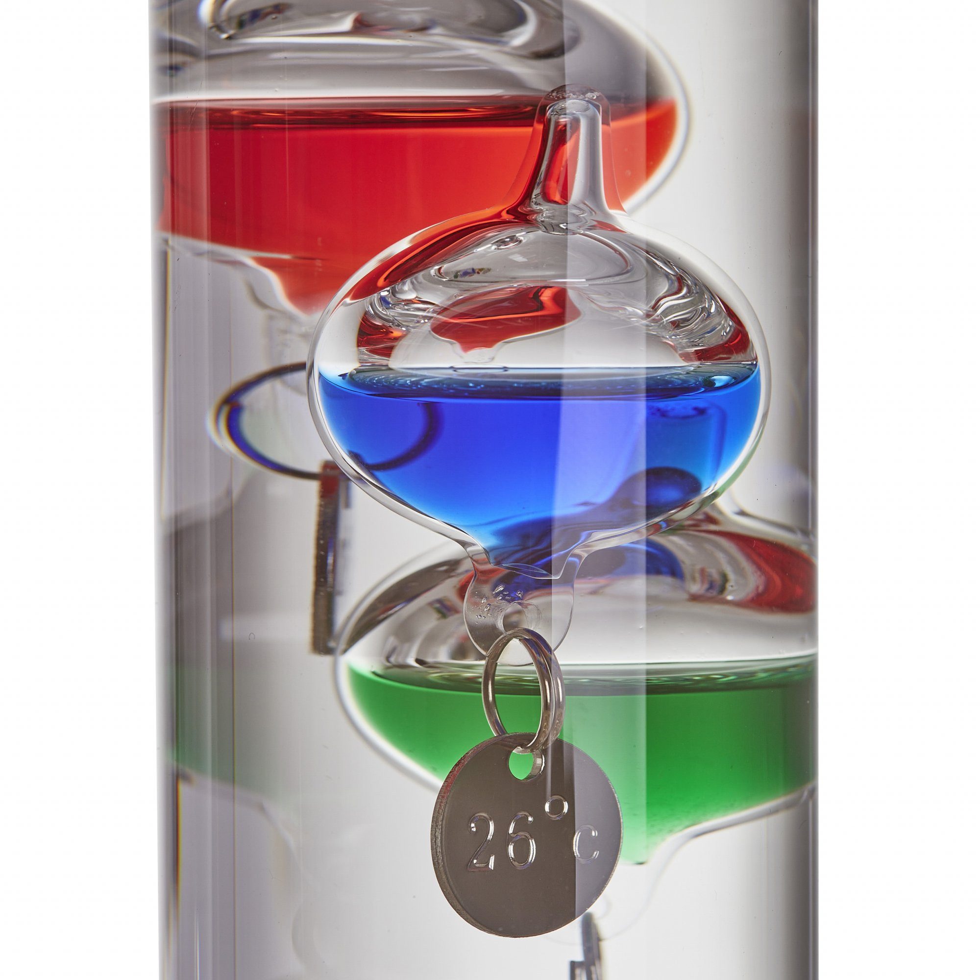 TFA Dostmann Raumthermometer Galileo Galilei Flüssigkeitsthermometer Glas mit 5 Kugeln, 1-tlg., Nach der Idee von Galileo Galilei gefertigt