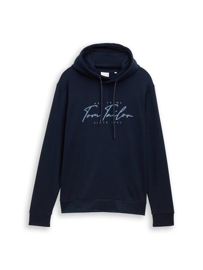 TOM TAILOR Rundhalspullover Hoodie Logo-Print auf günstig online kaufen