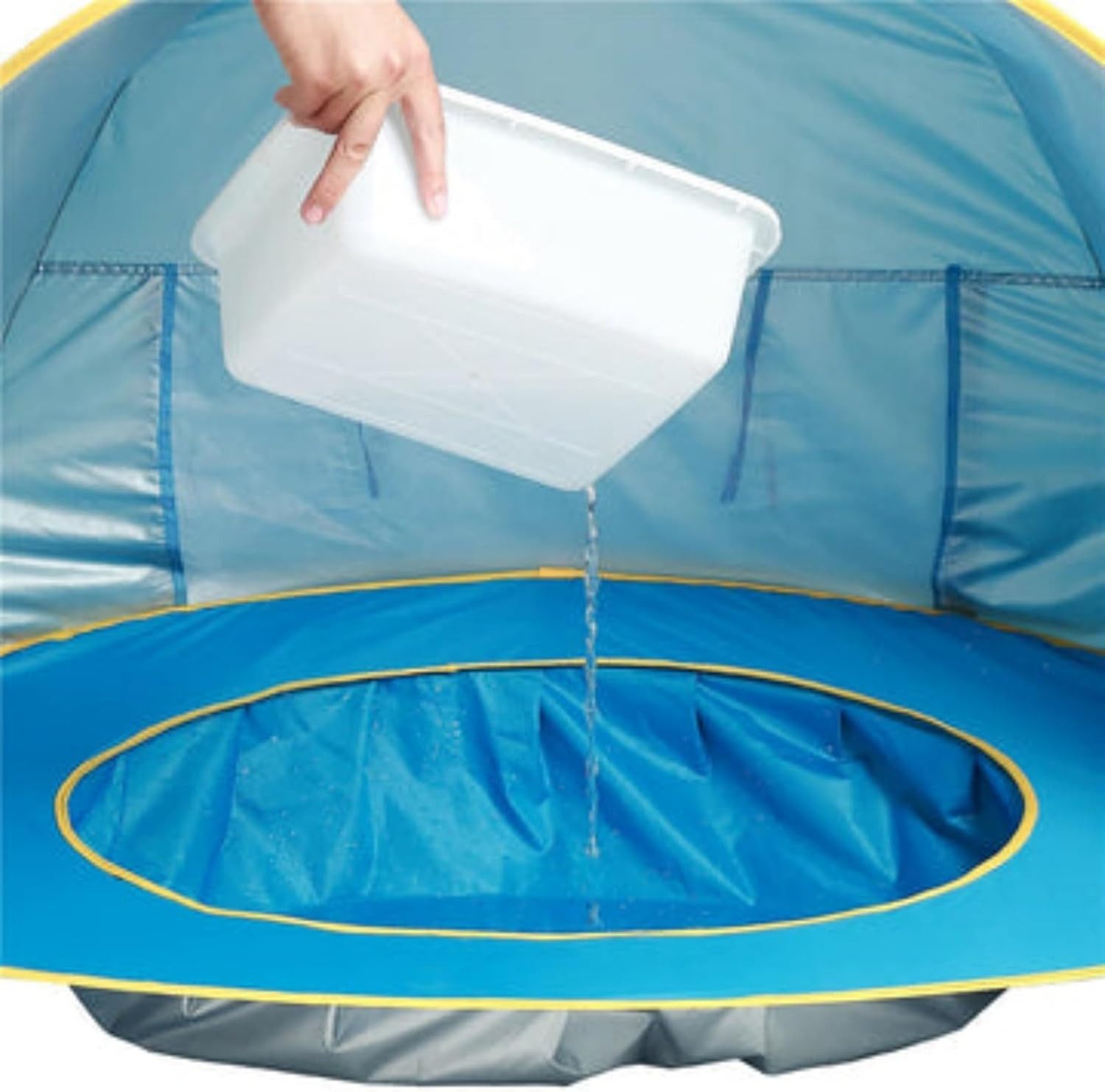 Qelus Strandmuschel Baby Strandmuschel Pop up Wasserdicht Strandzelt Kinder Sonnenschutz, Windschutz Schwimmbad 120x80x70cm