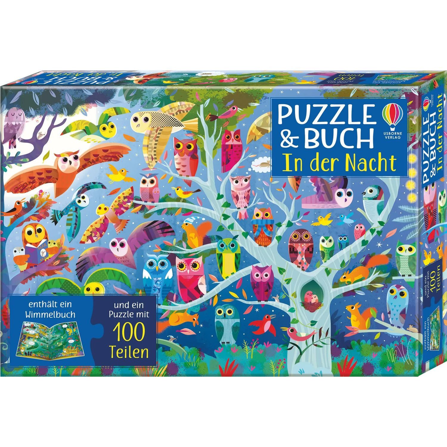 Usborne Verlag Puzzle Puzzle & Buch: In der Nacht. 100 Teile, 100 Puzzleteile