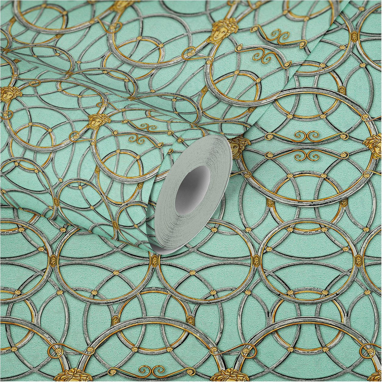 A.S. Création Vinyltapete, Versace Home Barocktapete Grün 370497 Luxus Vlies Designertapete
