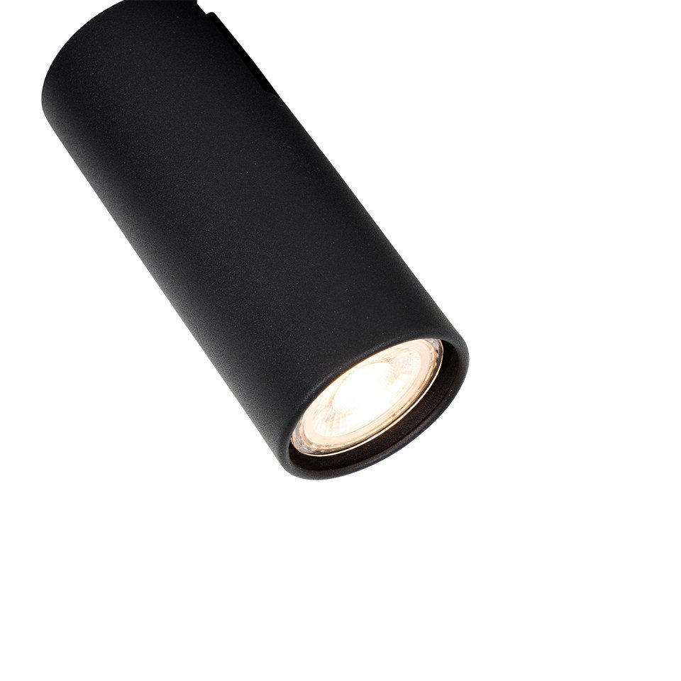 Qazqa LED Aufbaustrahler Renna, ohne Leuchtmittel, GU10, Schwarz, Modern, Stahl, 2-flammig