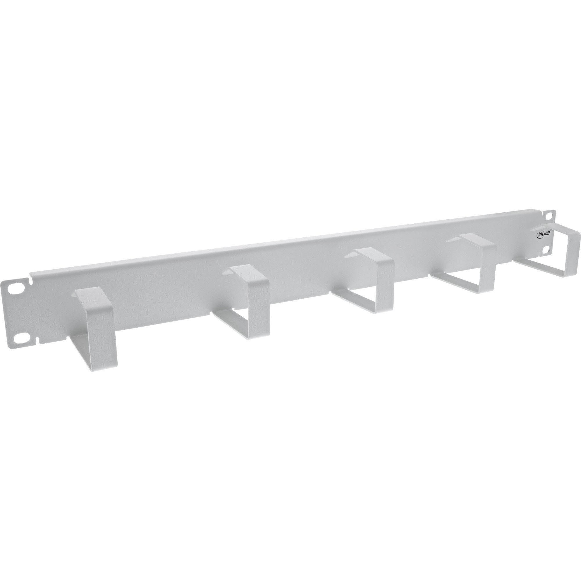 InLine® 19" Kabelführungspanel, 5 kleine Bügel, RAL 7035, grau Netzwerk-Patch-Panel