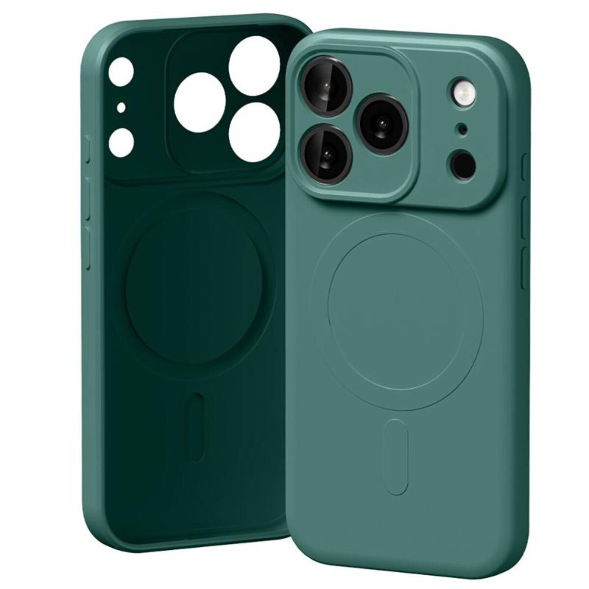 Mercury Handyhülle Semi-Silikon Magnetisch Kompatibel mit iPhone 18 Pro / 17 Pro Grün 6,3, Magnetring und Mikrofaserfutter