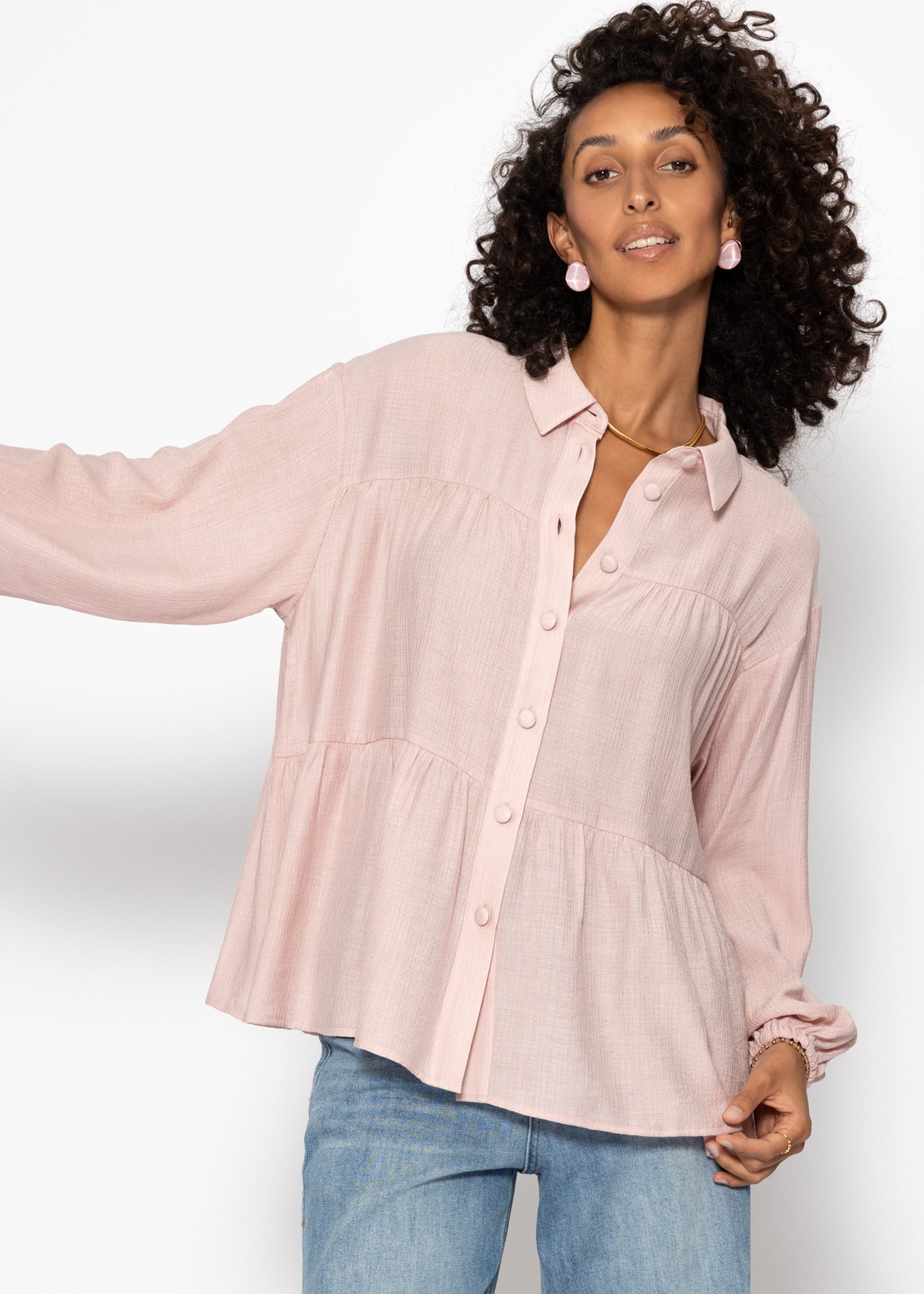SASSYCLASSY Langarmbluse Oversize Bluse Damen aus günstig online kaufen