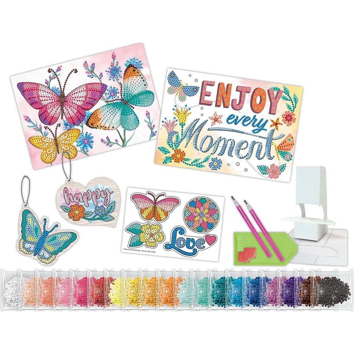 URSUS Kreativset Diamond Painting Set "Joy", inkl. Anleitung und Werkzeug